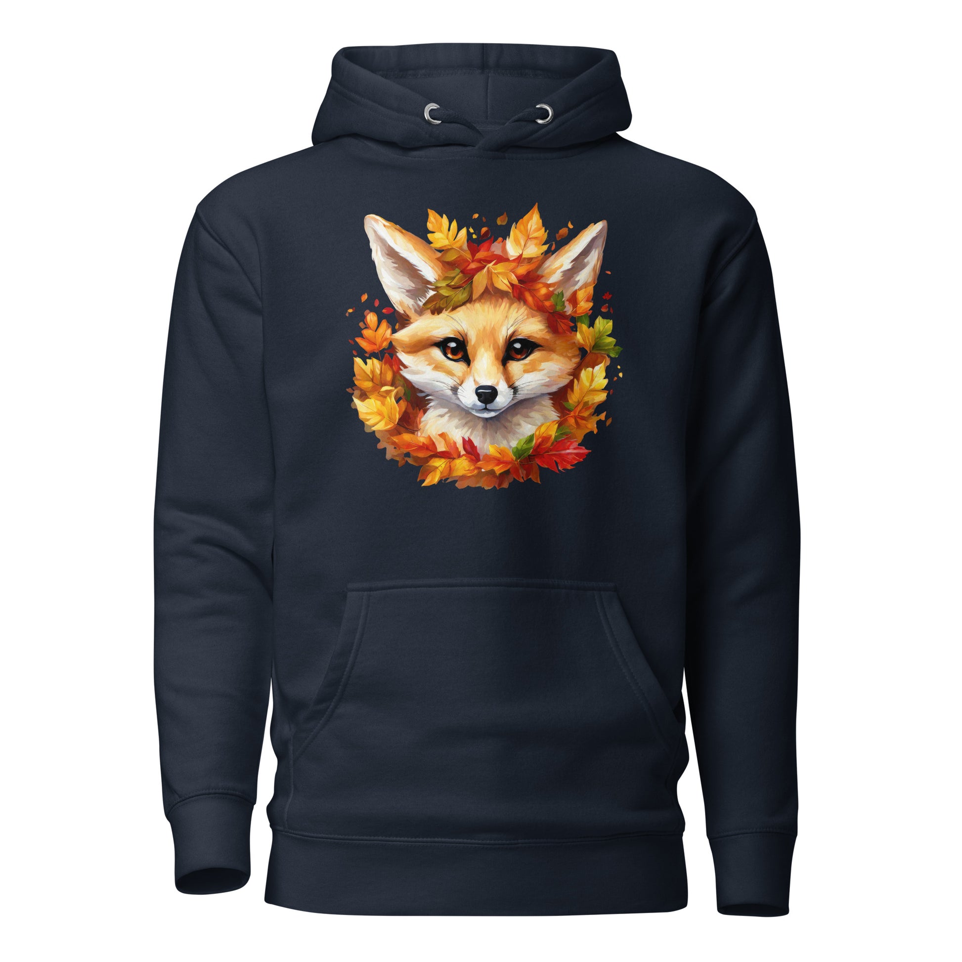 Autumn Fennec Fox Women's Fall Hoodie Navy Blazer