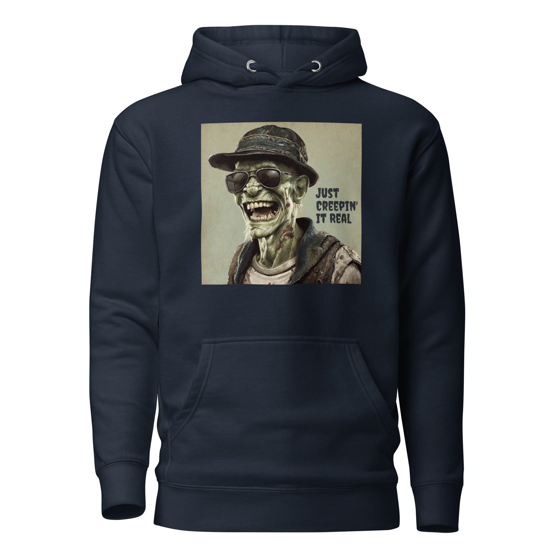 Just Creepin' It Real Women's Zombie Hoodie for Halloween Navy Blazer