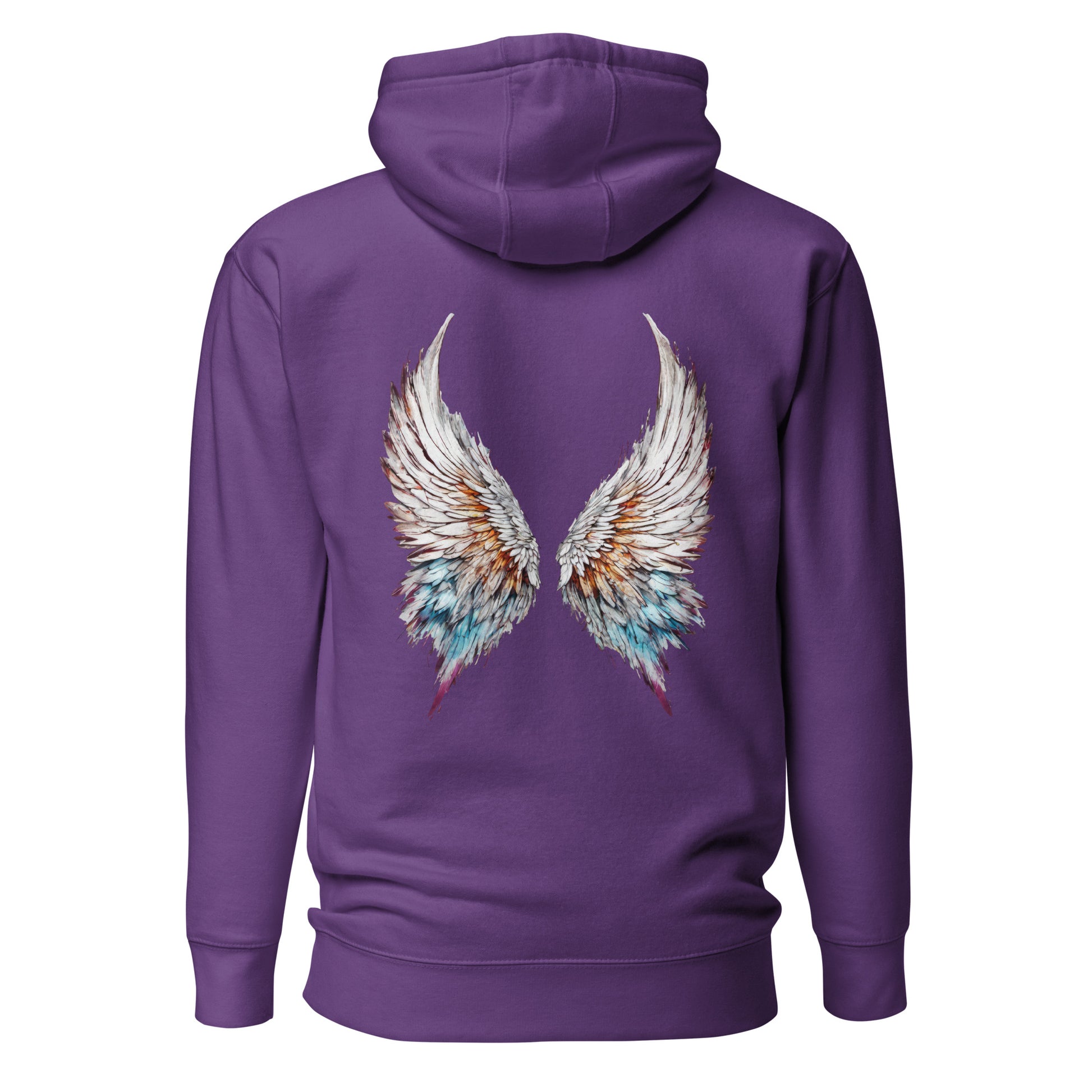 Colorful Angel Wings Women's Hoodie Purple