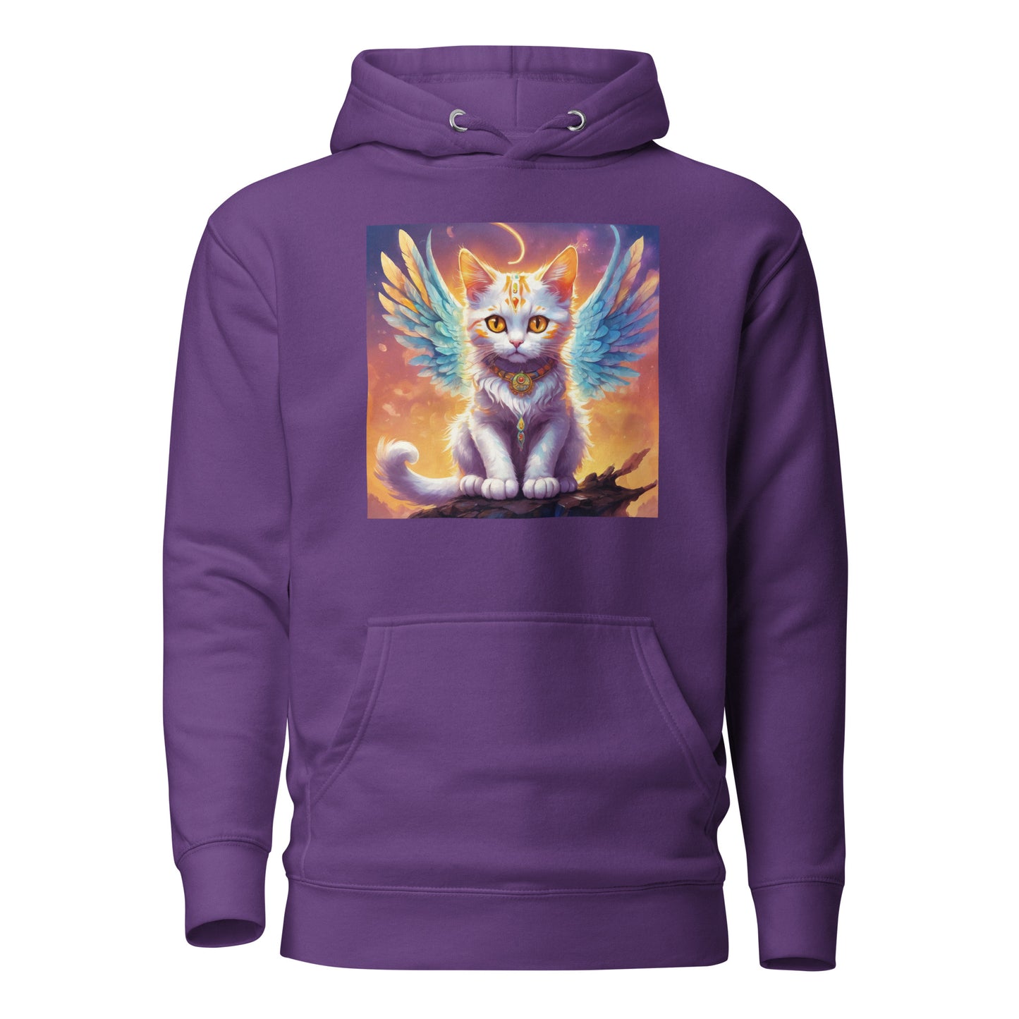 Cat with Wings Women's Graphic Hoodie Purple