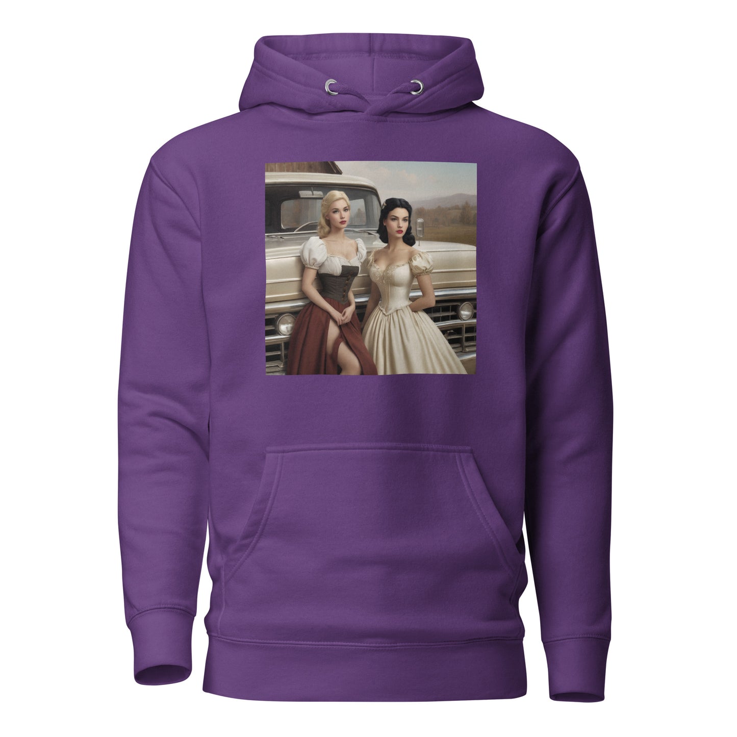 Cinderella and Snow White Hanging Out Women's Hoodie Purple