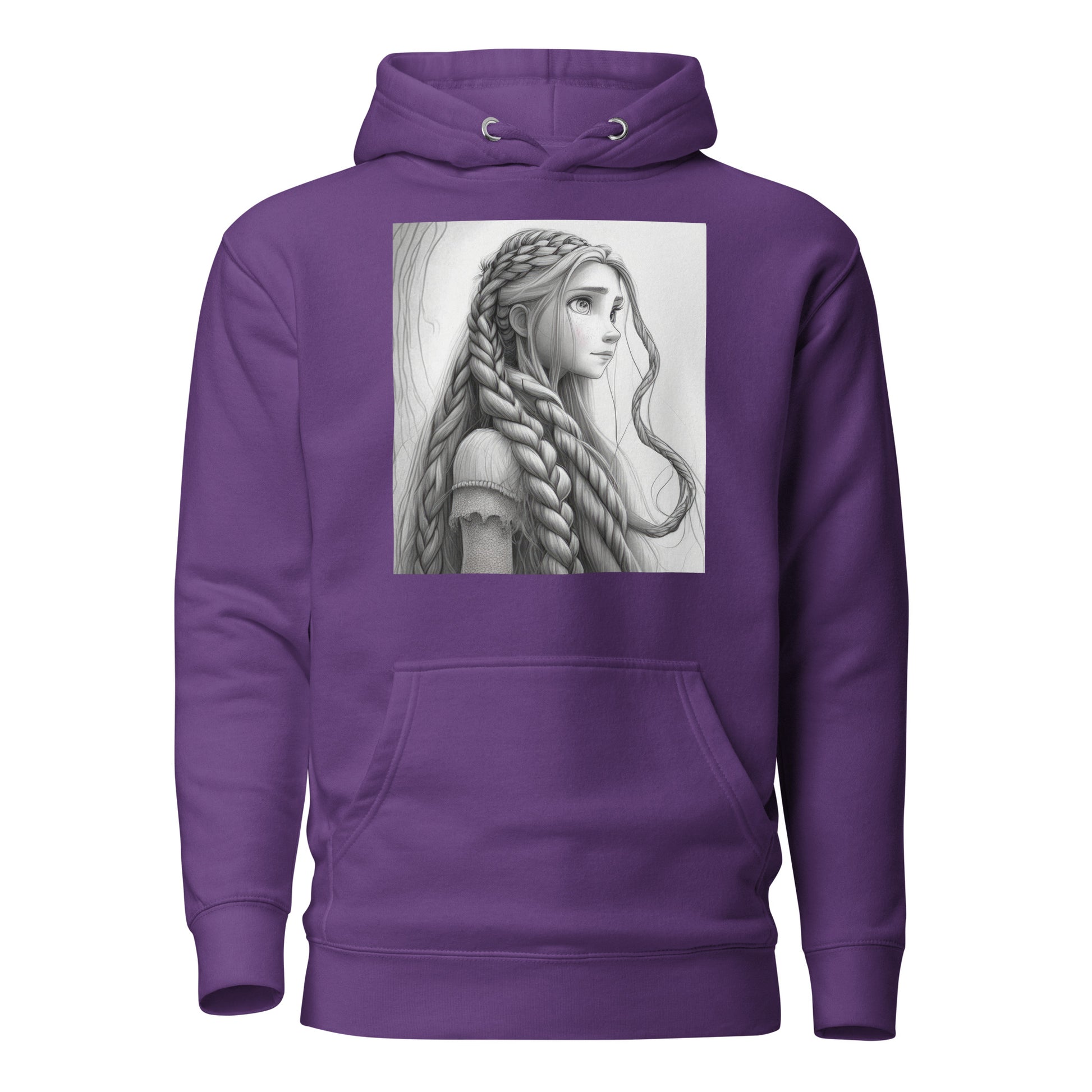 Rapunzel Sketch Women's Fairy Tale Hoodie Purple