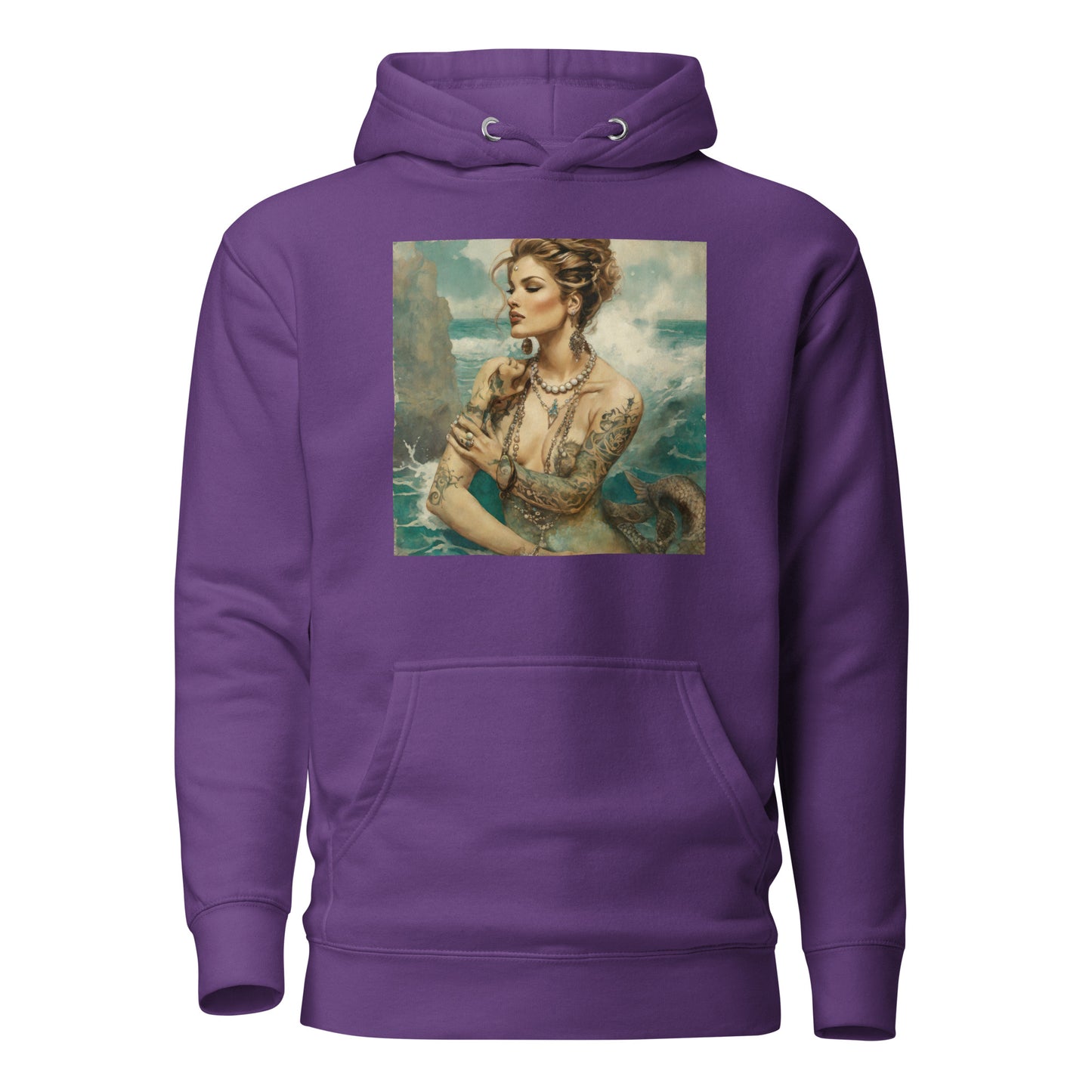 Mermaid with Tattoos Women's Hoodie Purple