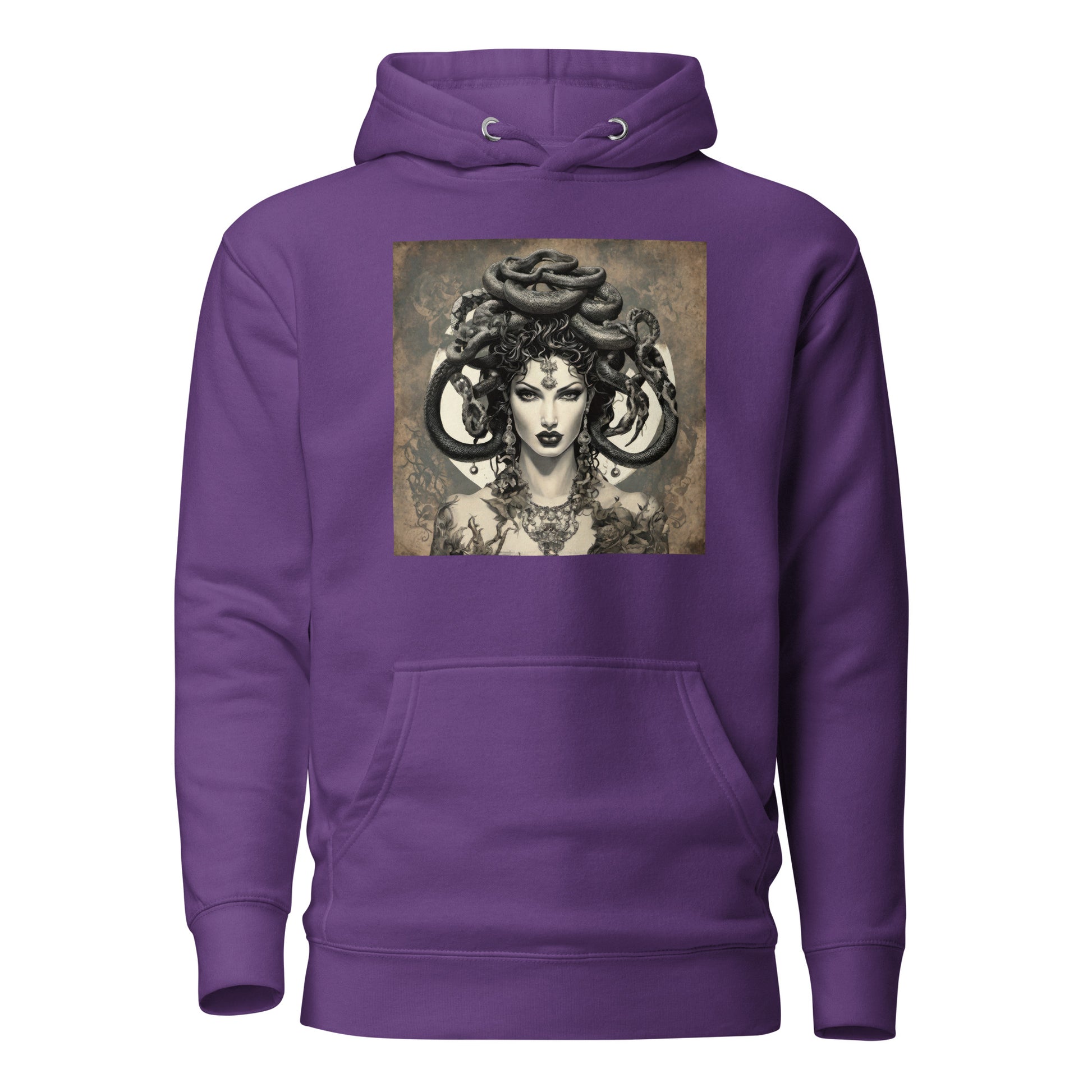 Medusa'a Gaze Women's Graphic Hoodie Purple