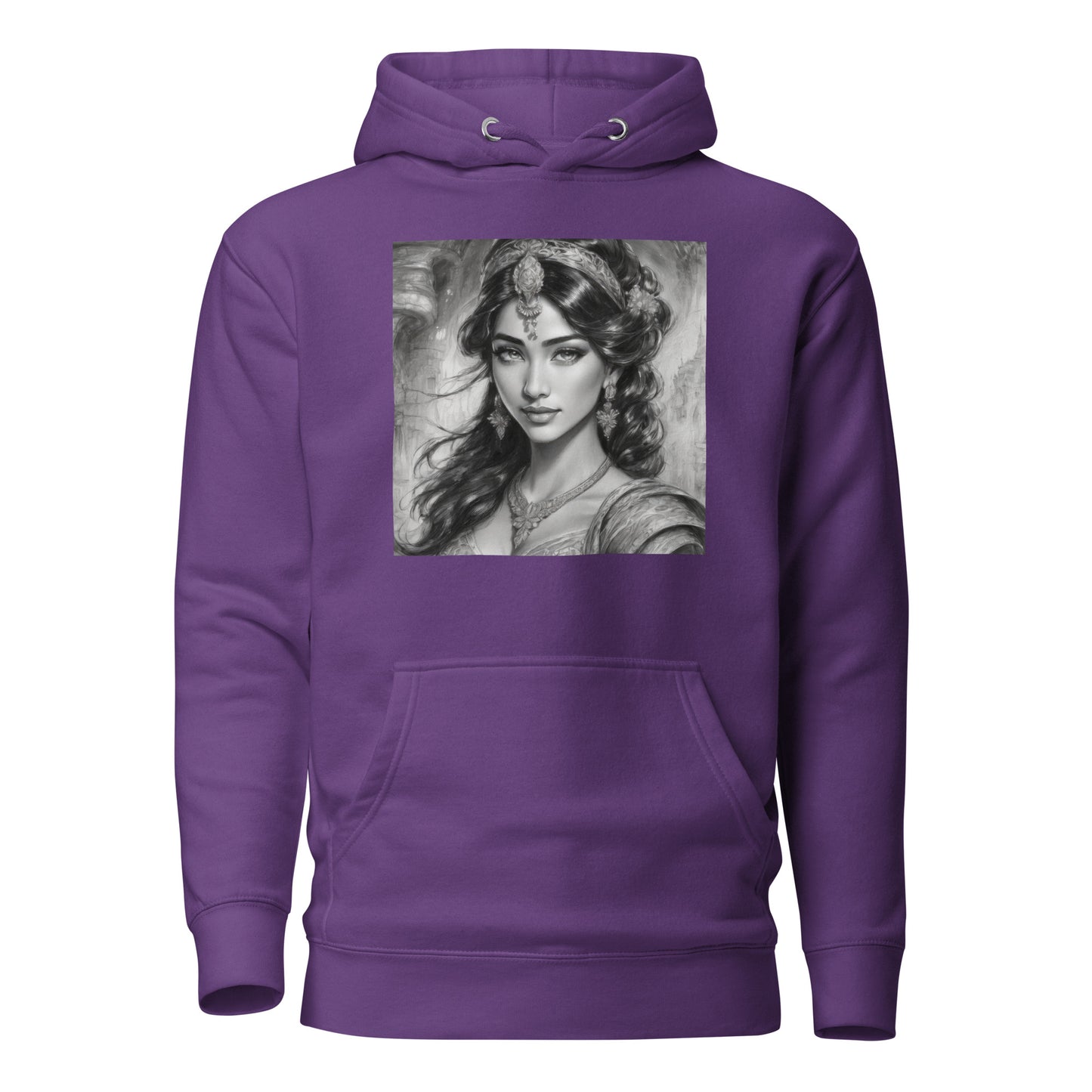 Princess Jasmine Pencil Sketch Women's Hoodie Purple