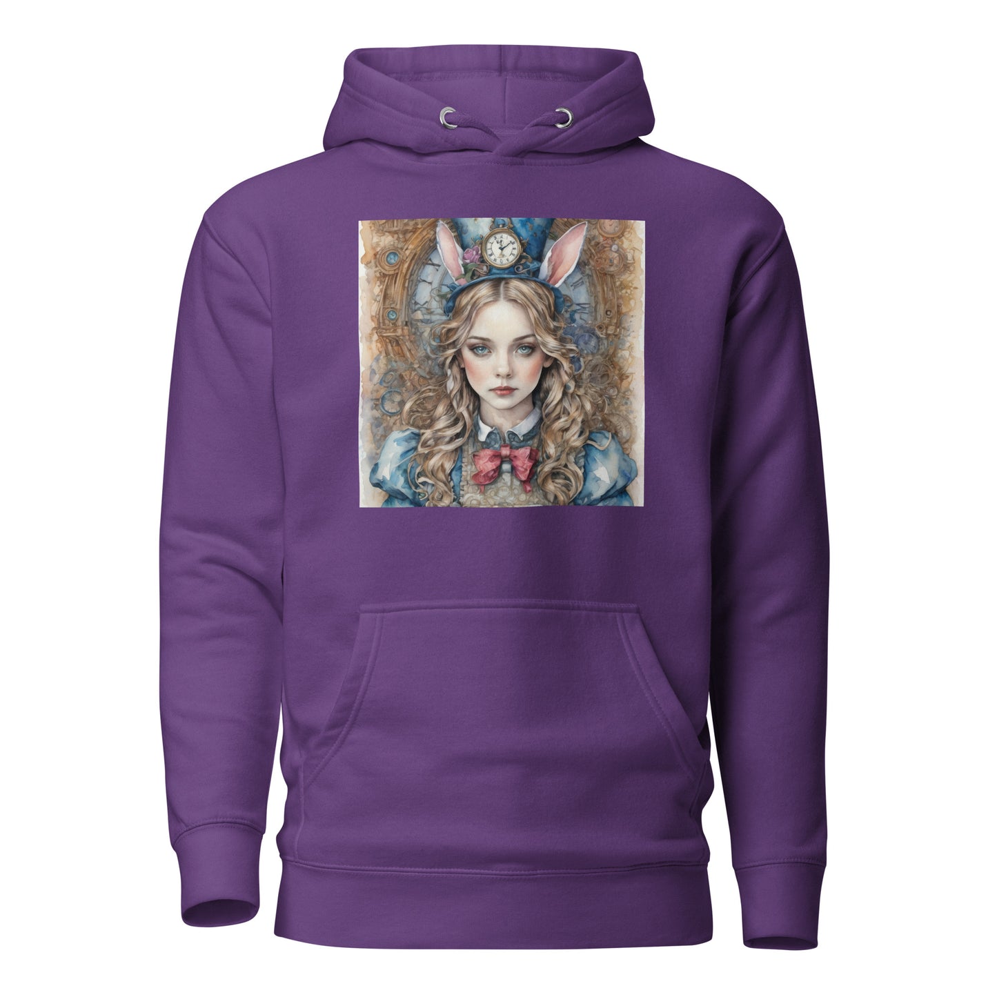 Alice in Wonderland with Bunny Ears Women's Hoodie Purple