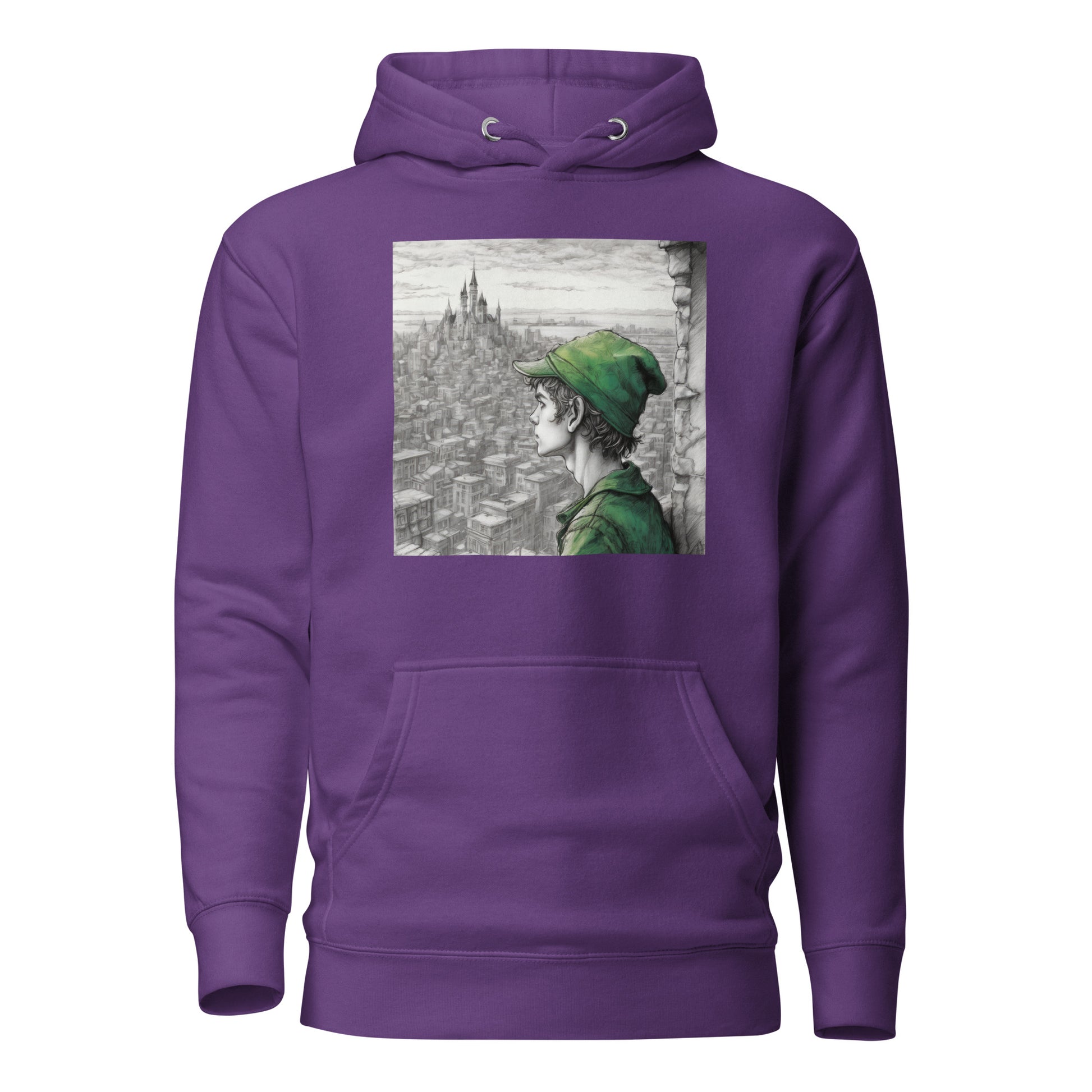 Peter Pan Overlooking the City Women's Hoodie Purple