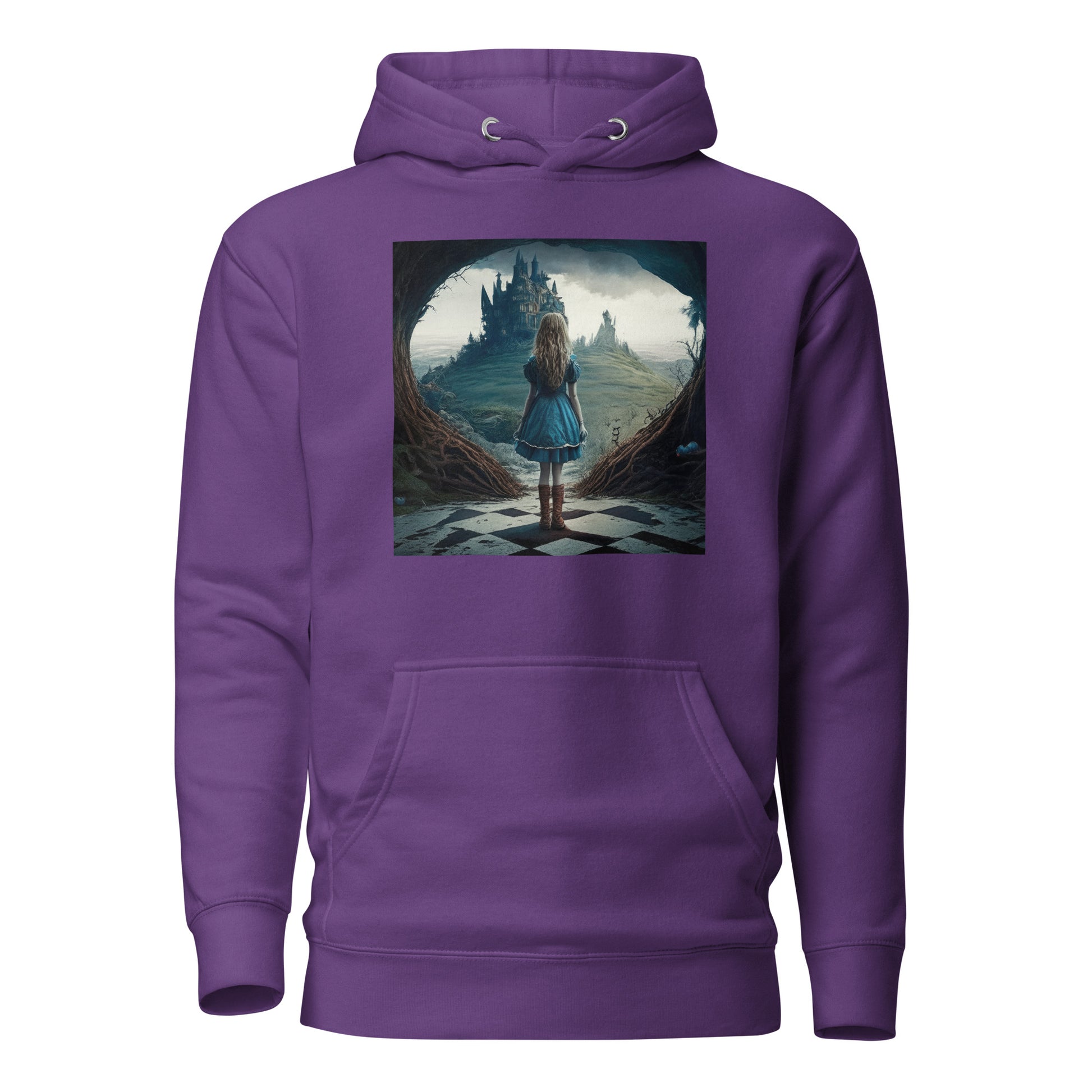 Alice Entering Wonderland Women's Fantasy Graphic Hoodie Purple