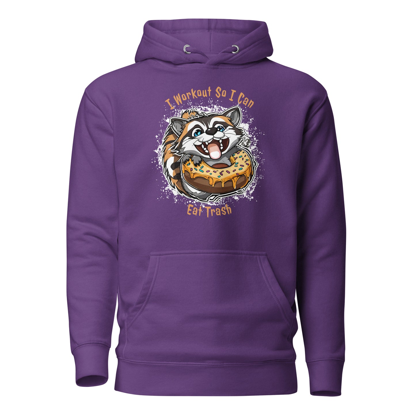 Raccoon Workout Women's Funny Hoodie Purple