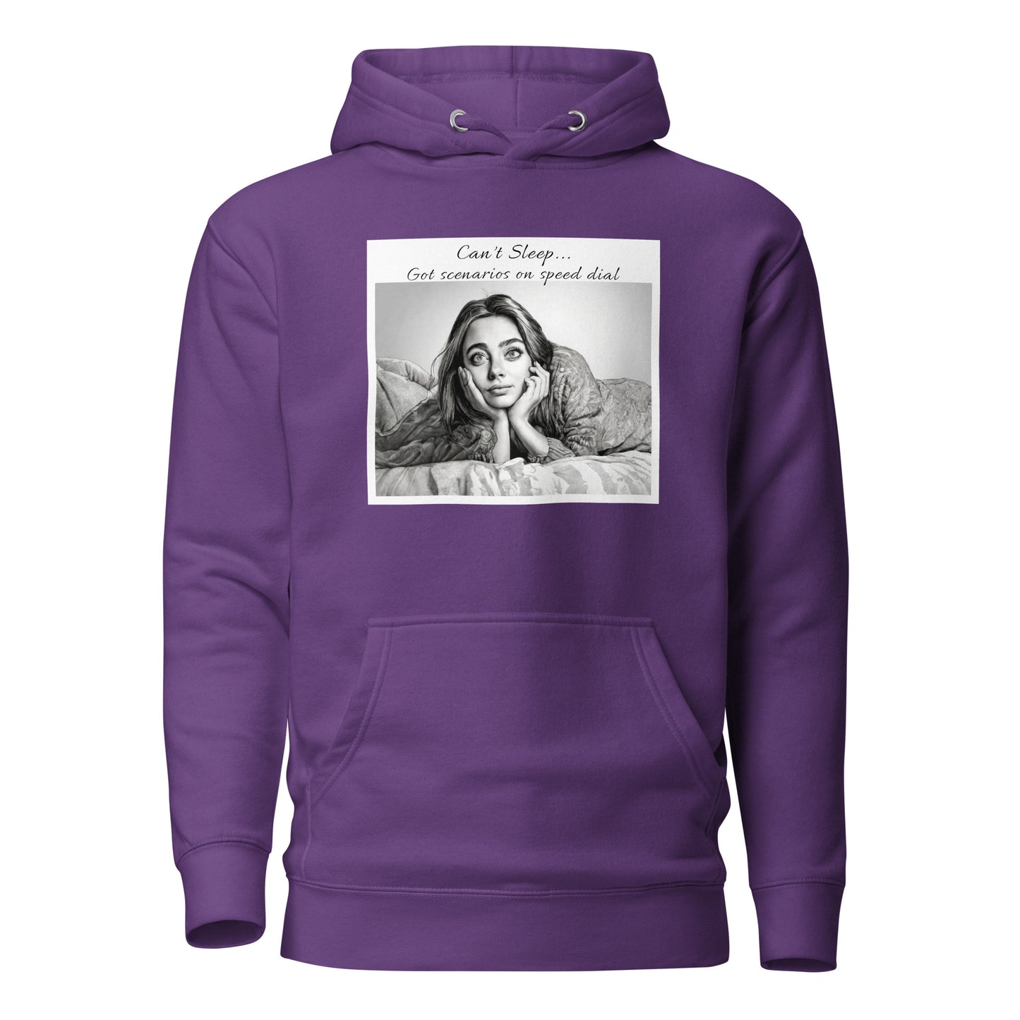 Scenarios on Speed Dial Women's Funny Insomnia Hoodie Purple