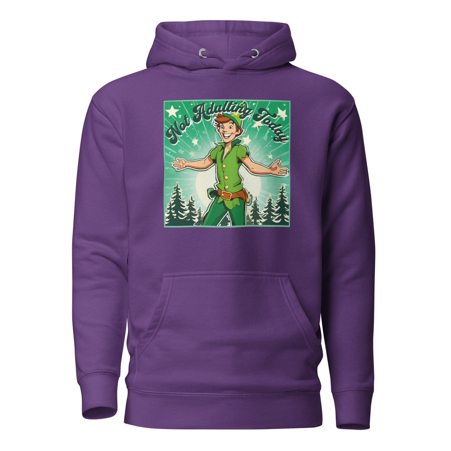 Peter Pan Not Adulting Today Women's Funny Hoodie Purple