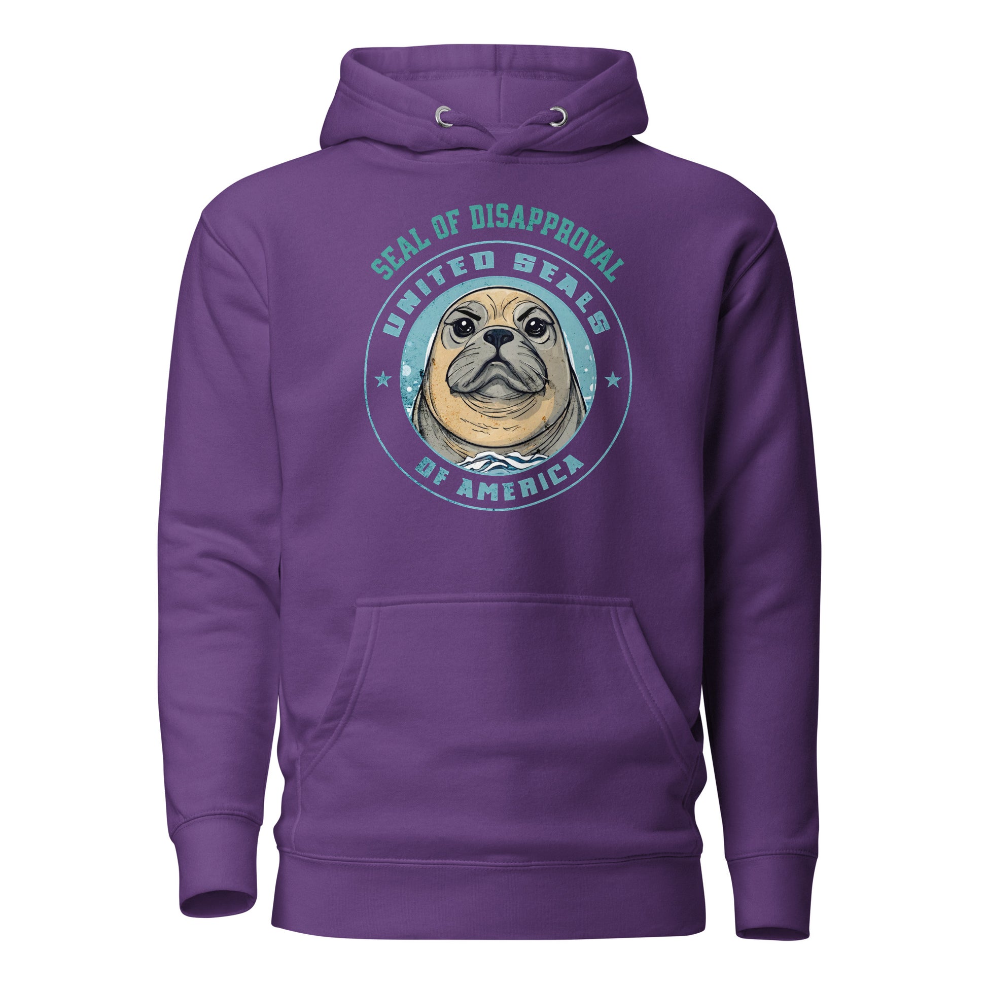 Seal of Disapproval Women's Funny Hoodie Purple