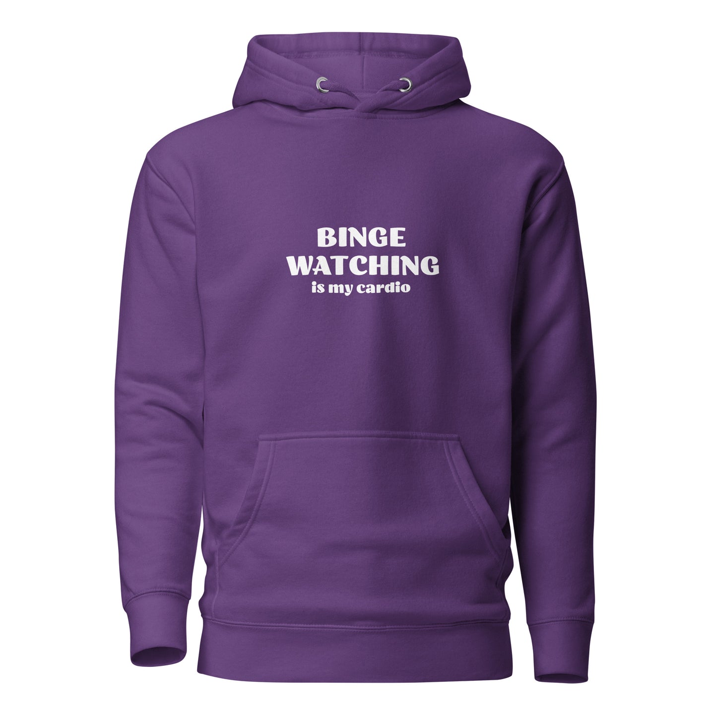 Binge Watching is my Cardio Women's Funny Hoodie Purple