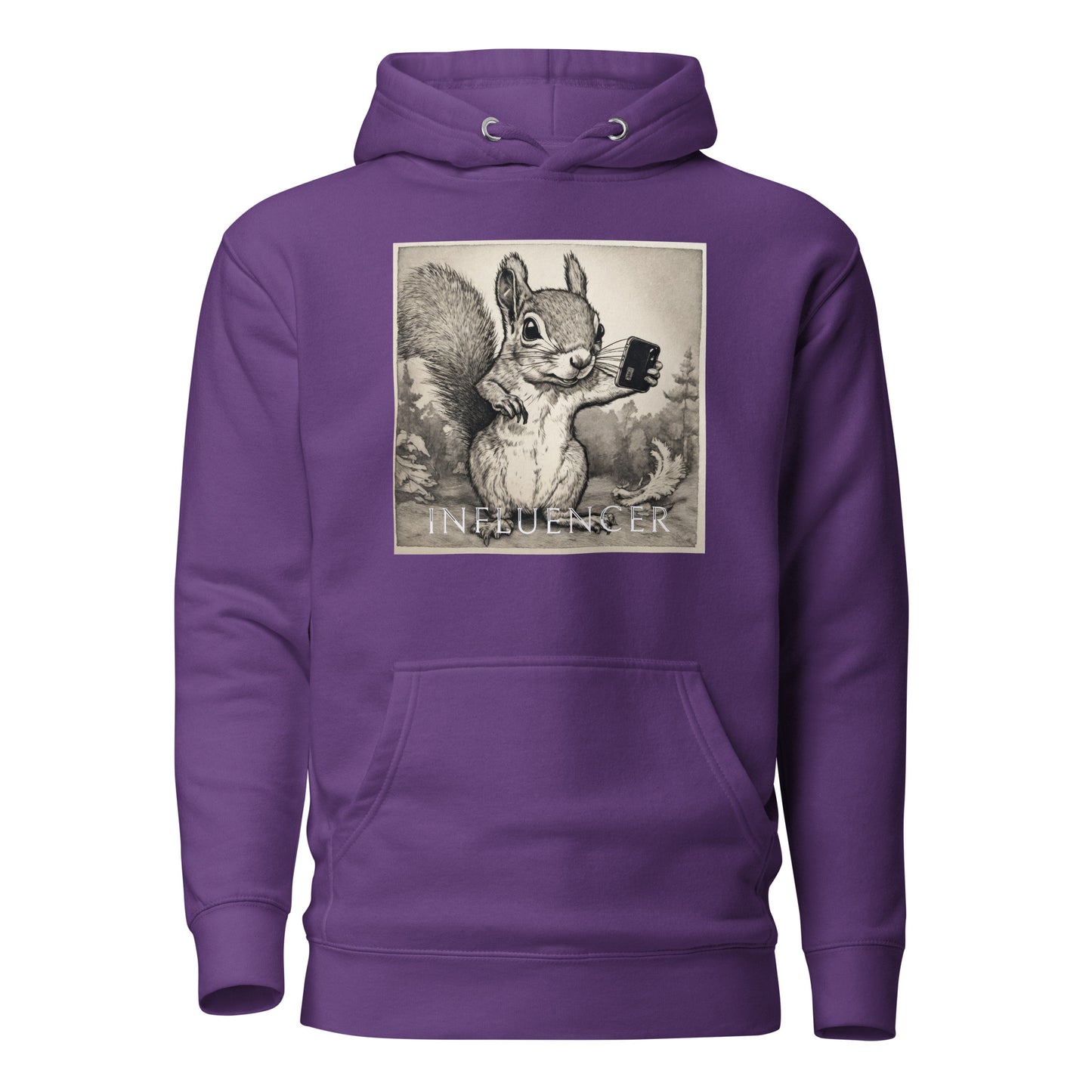 Squirrel Influencer Women's Funny Hoodie Purple