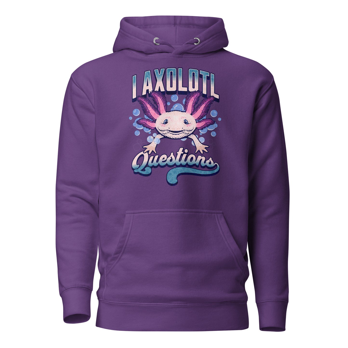 I Axolotl Questions Women's Funny Hoodie Purple