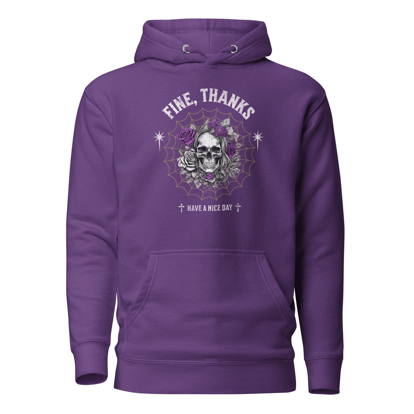 Fine Thanks Skull Women's Funny Hoodie Purple