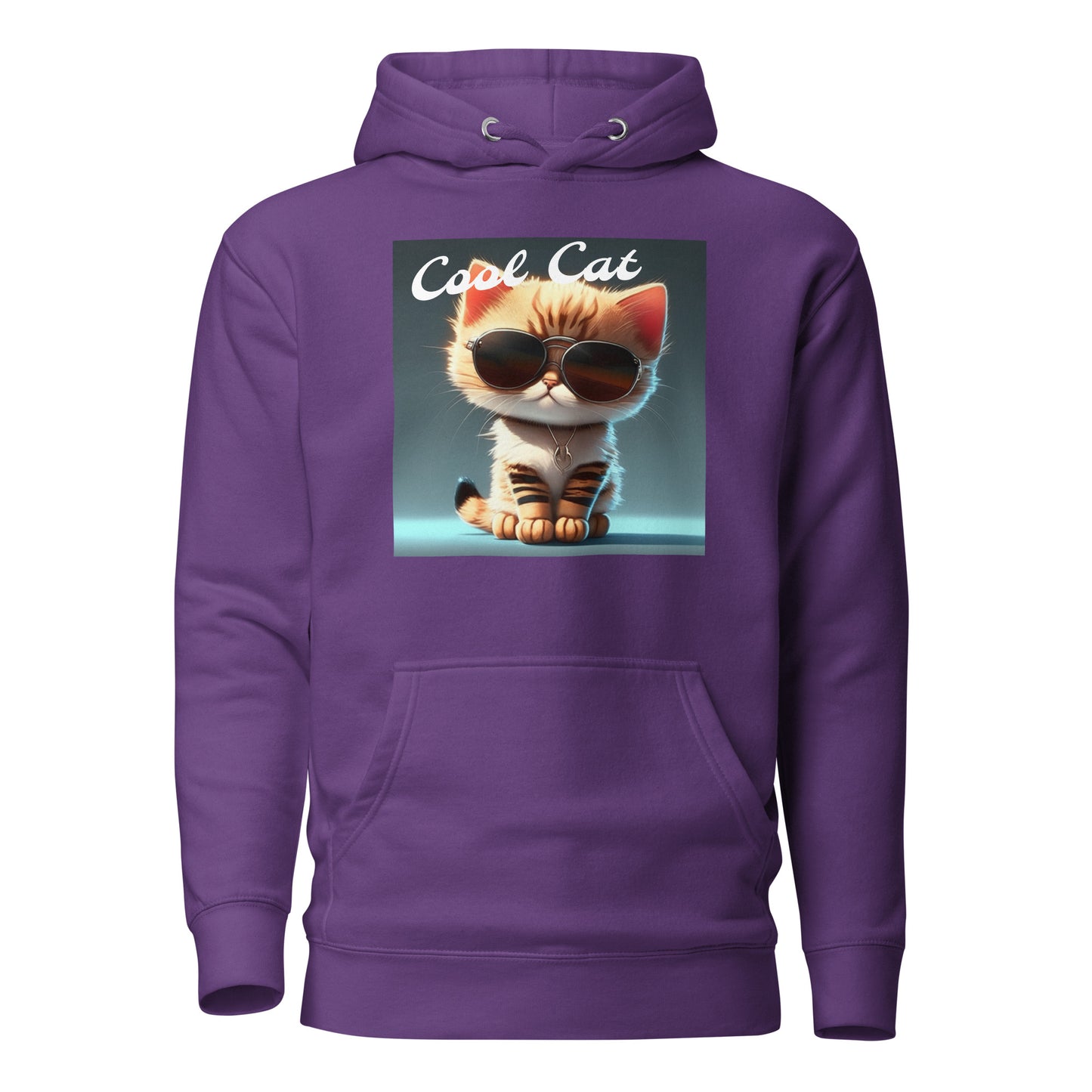 Cool Cat Women's Funny Hoodie Purple