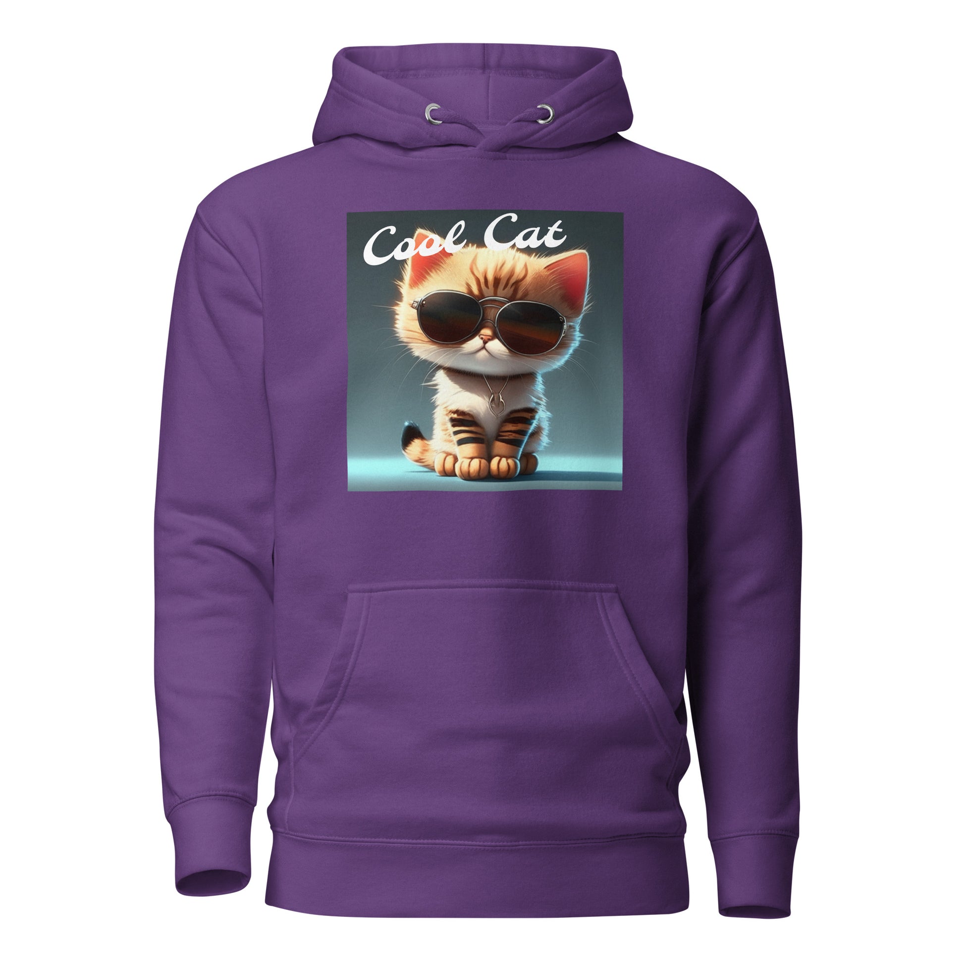 Cool Cat Women's Funny Hoodie Purple