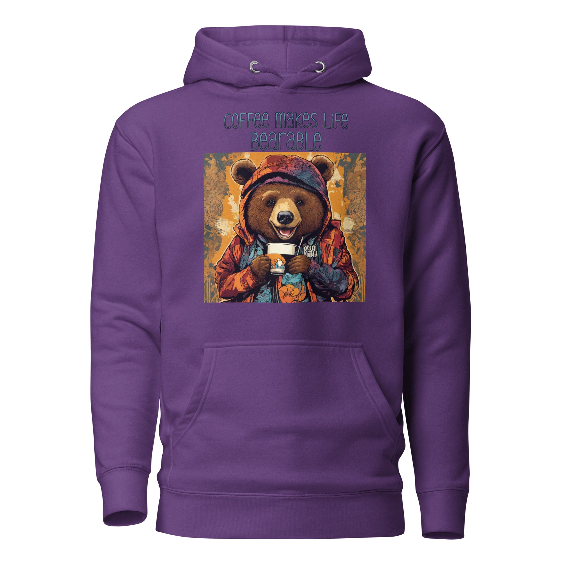 Coffee Makes Life Bearable Women's Funny Hoodie Purple