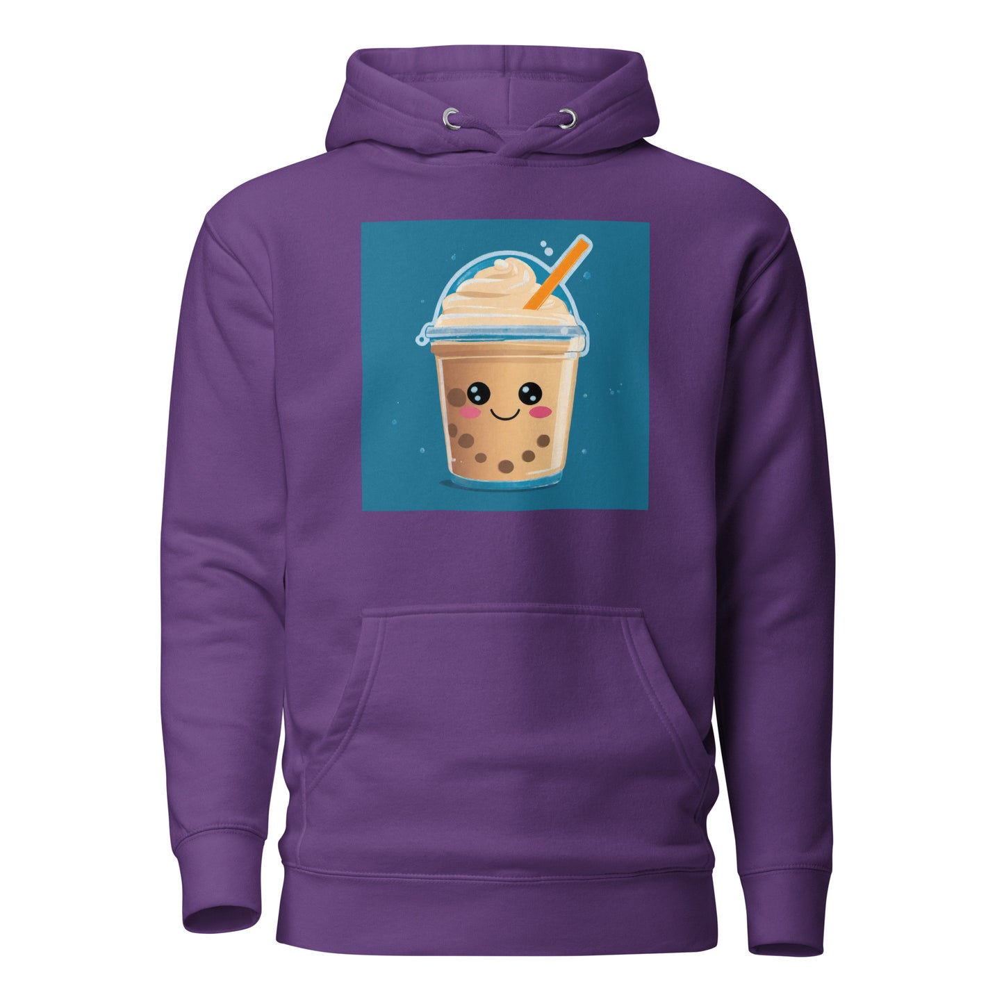 Boba Bubble Milk Tea Women's Funny Graphic Hoodie Purple