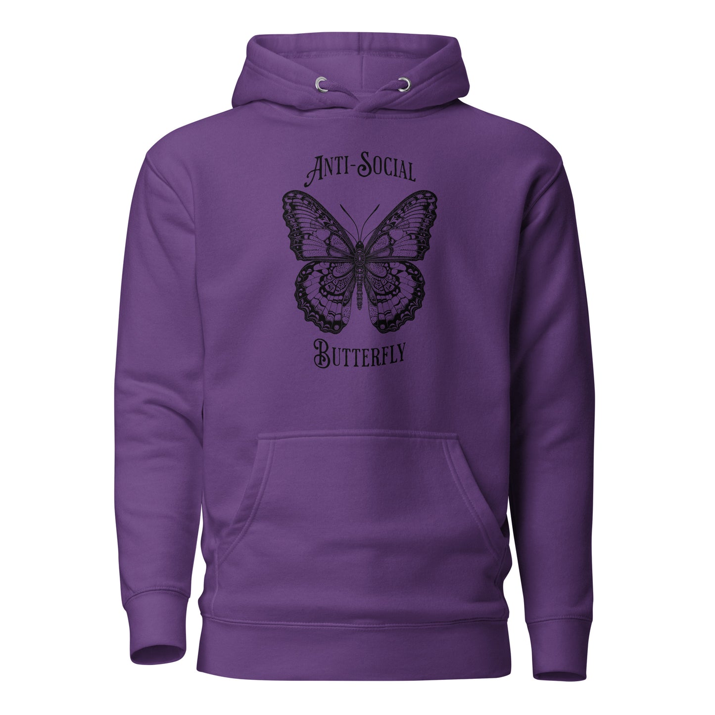 Anti-Social Butterfly Women's Funny Hoodie Purple