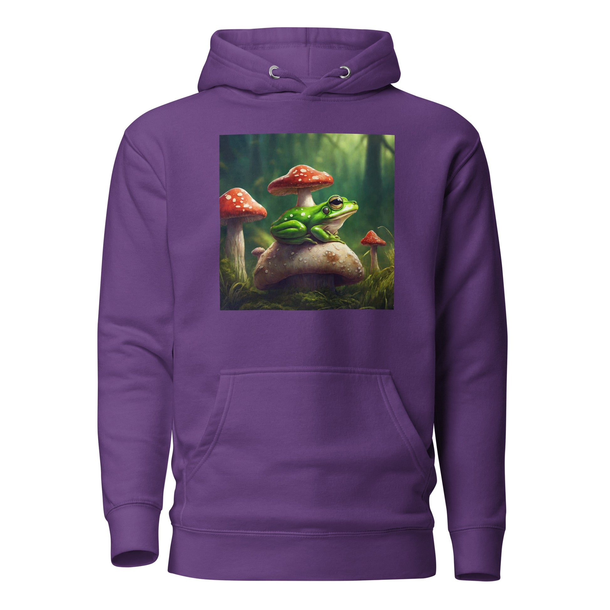 Frog & Mushrooms Women's Animal Hoodie Purple