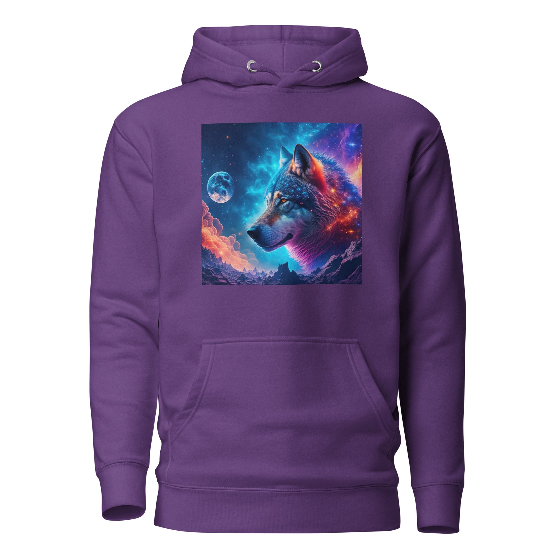 Majestic Wolf Women's Animal Lover Hoodie Purple