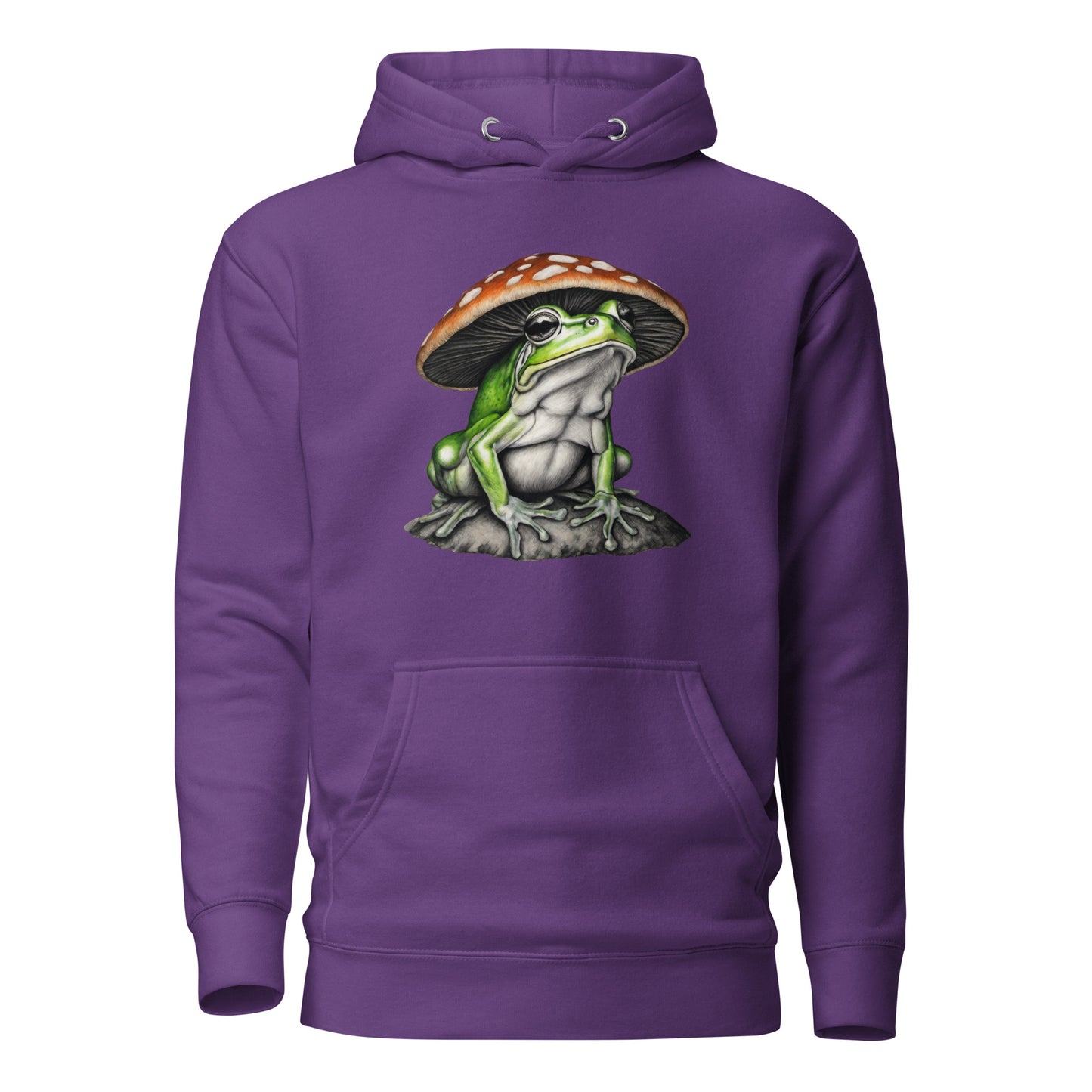 Frog in Shroom Cap Women's Graphic Hoodie Purple