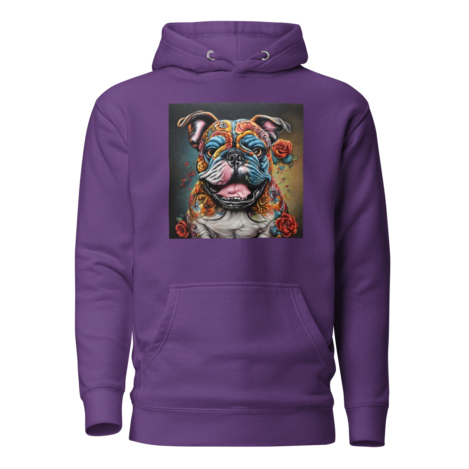 Day of the Dead Bulldog Women's Dog Lover Hoodie Purple