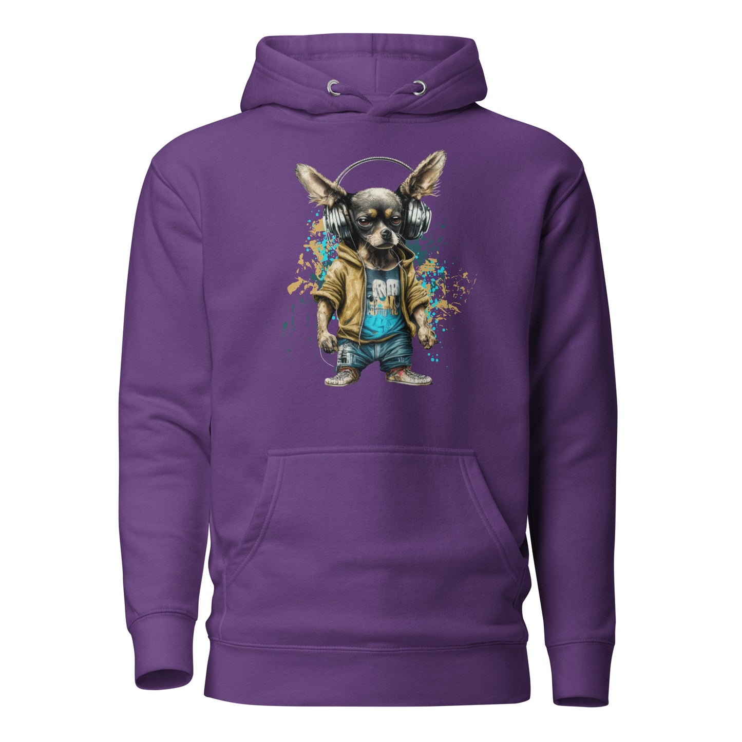 Cool Beats Chihuahua Women's Animal Hoodie Purple