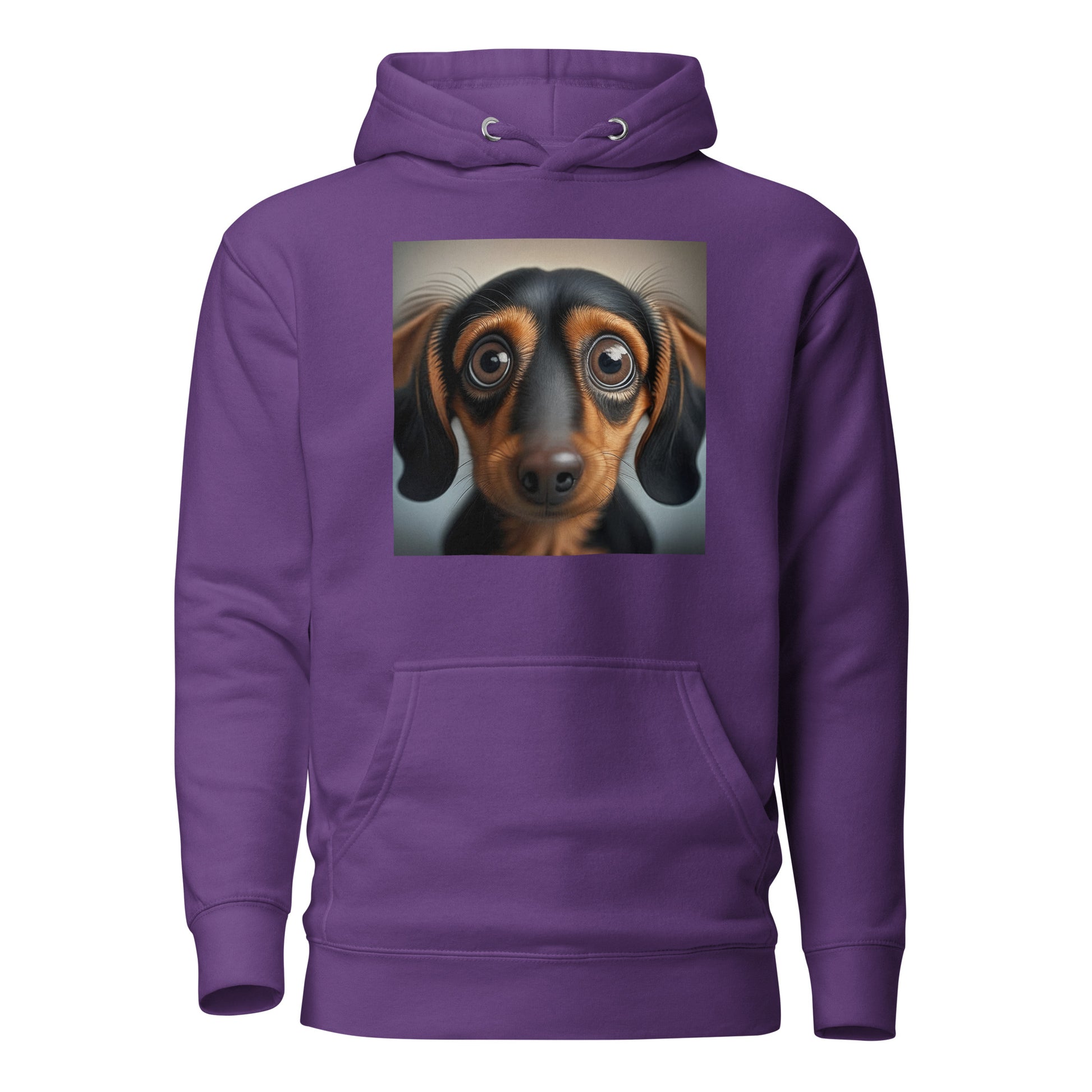 Dachshund with Puppy Dog Eyes Women's Weiner Dog Hoodie Purple