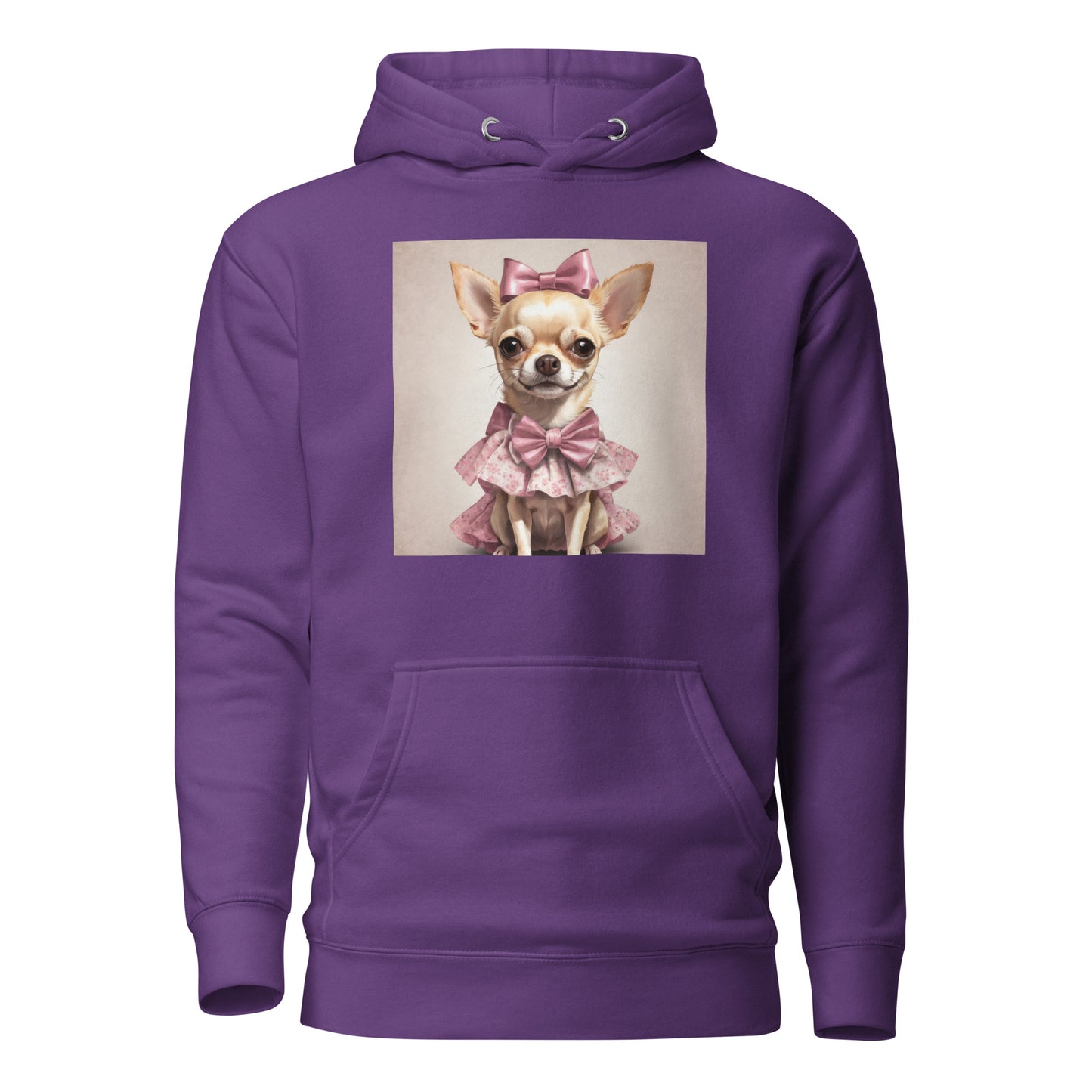 Chihuahua in Pink Dress Women's Dog Lover Hoodie Purple