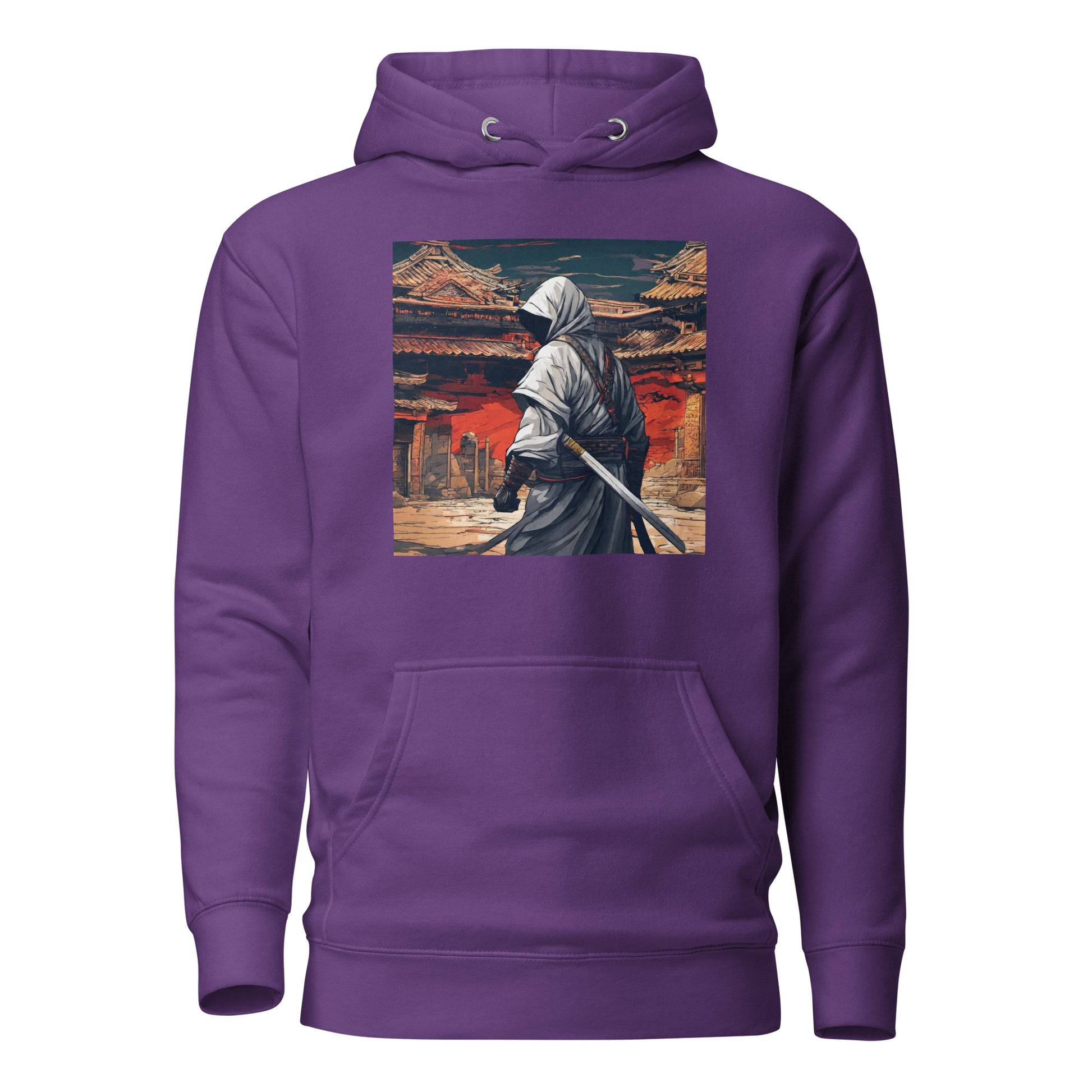 Shadowy Samurai Women's Anime Hoodie Purple