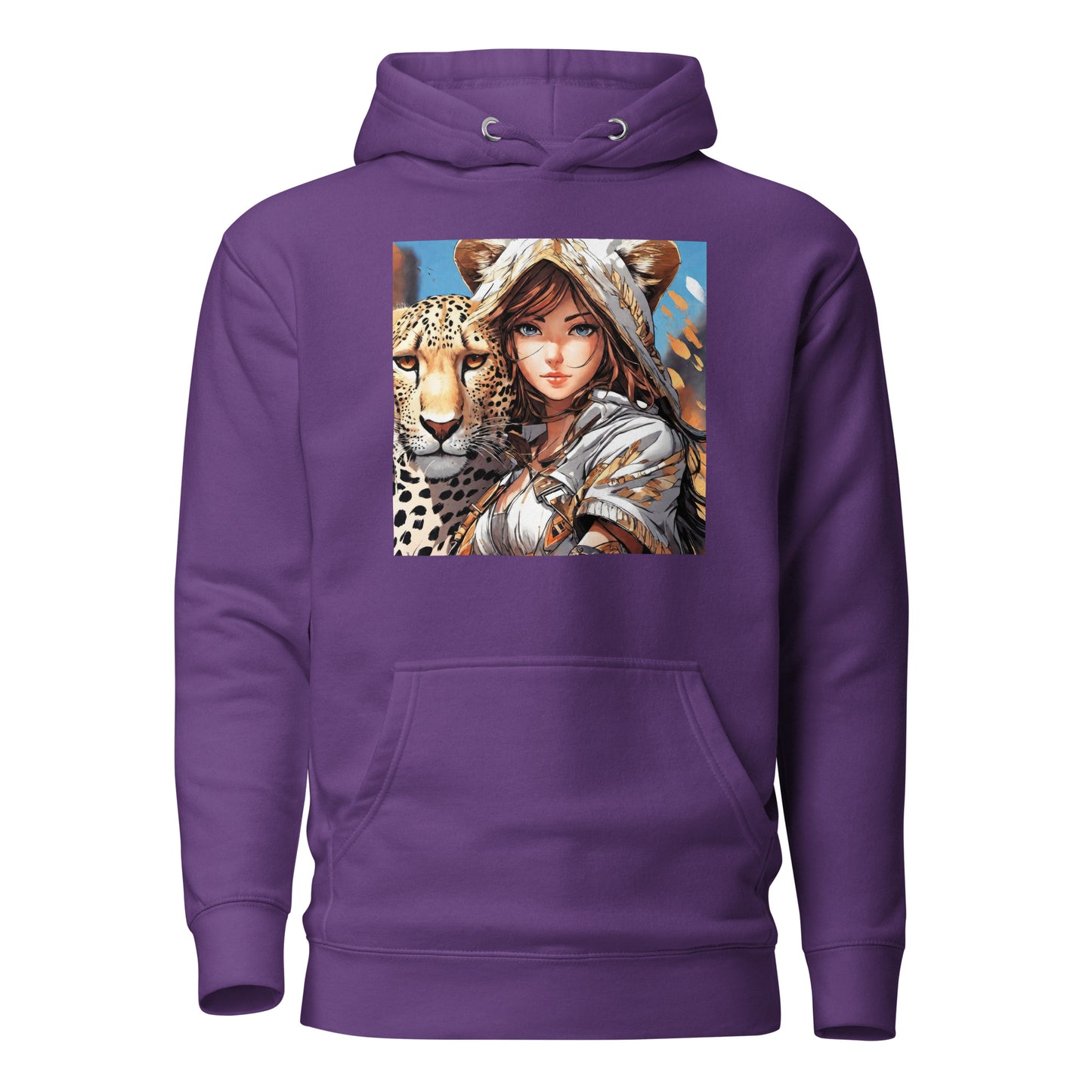 Leopard Queen Women's Anime Hoodie Purple