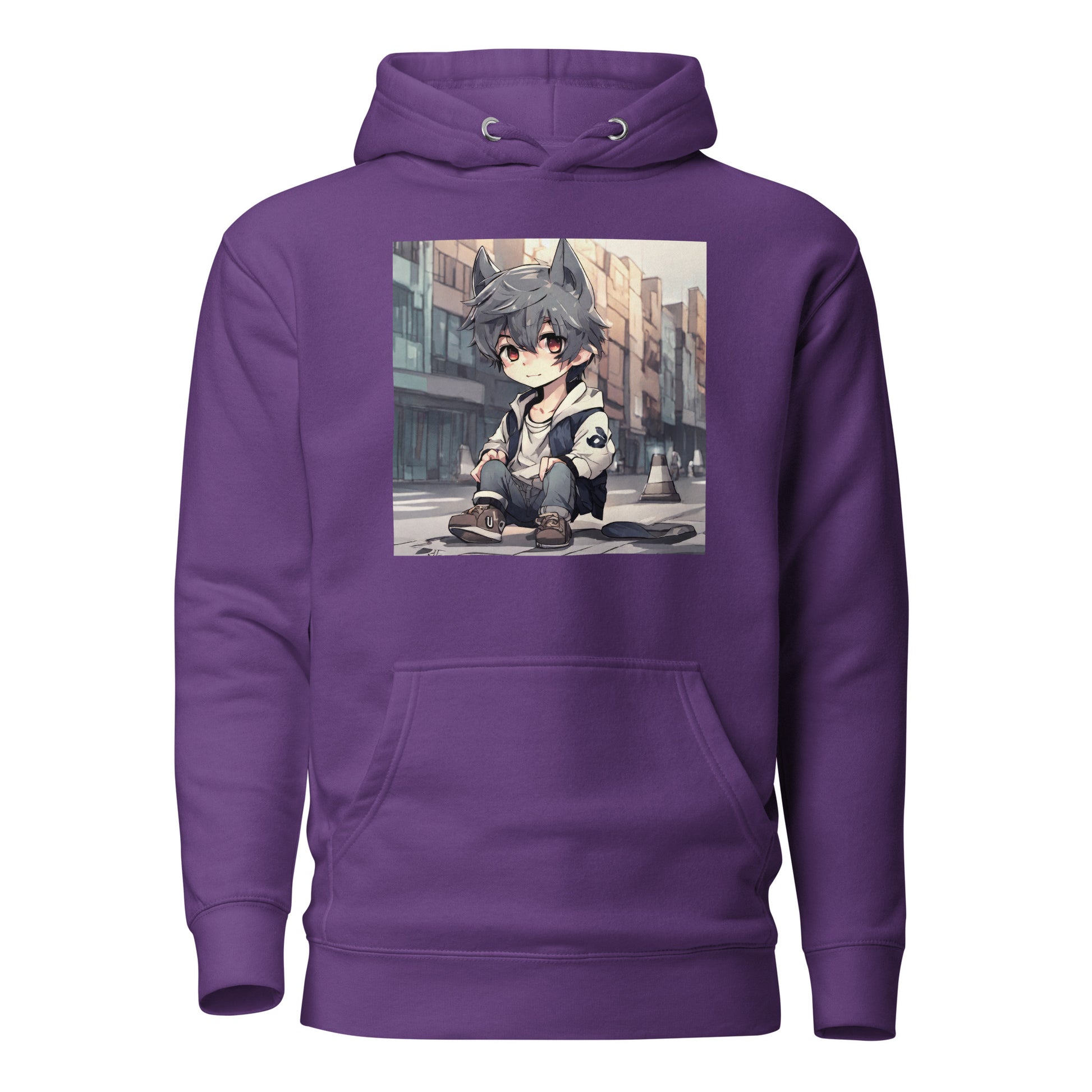 Wolf Spirit Women's Anime Hoodie Purple