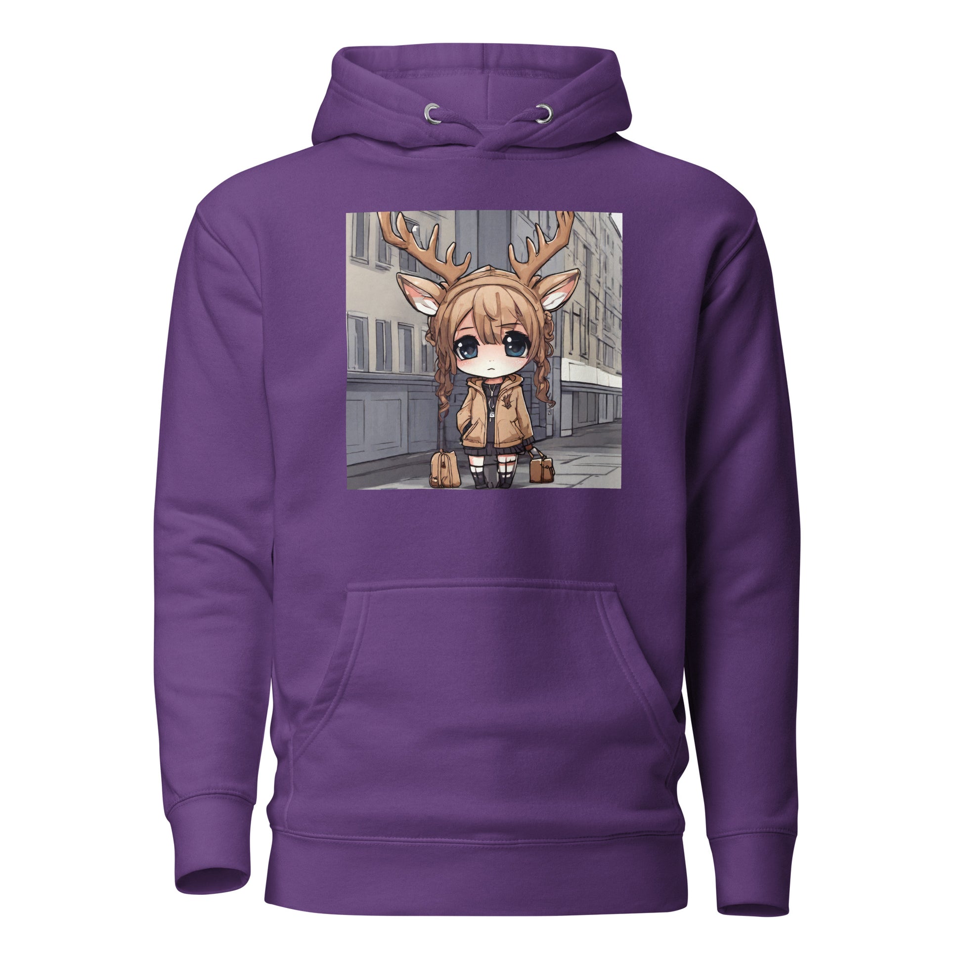 Spirit of the Deer Women's Anime Hoodie Purple