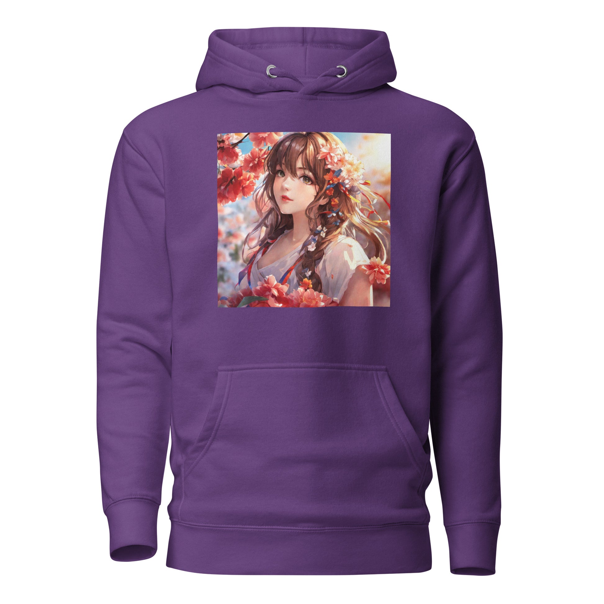 Graceful & Lovely Women's Anime Hoodie Purple