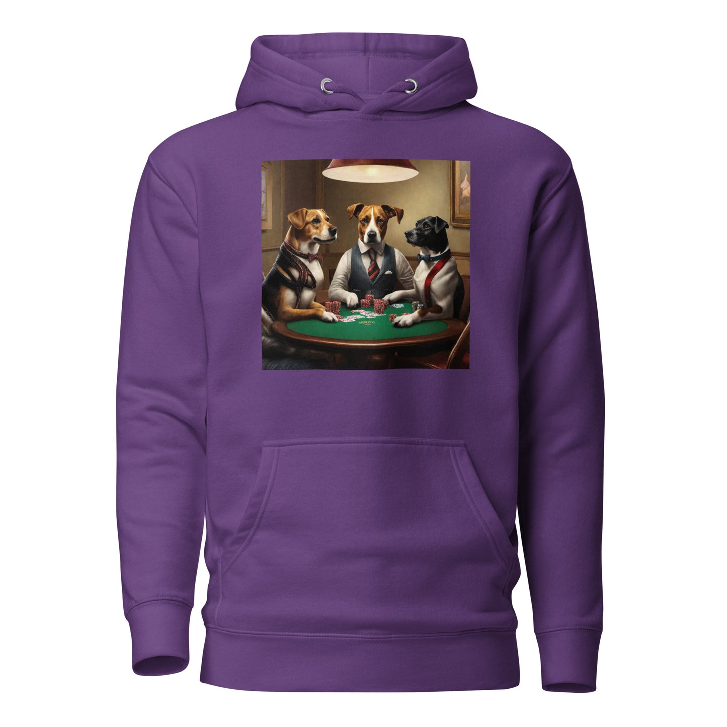 Pooches Playing Poker Women's Funny Hoodie Purple