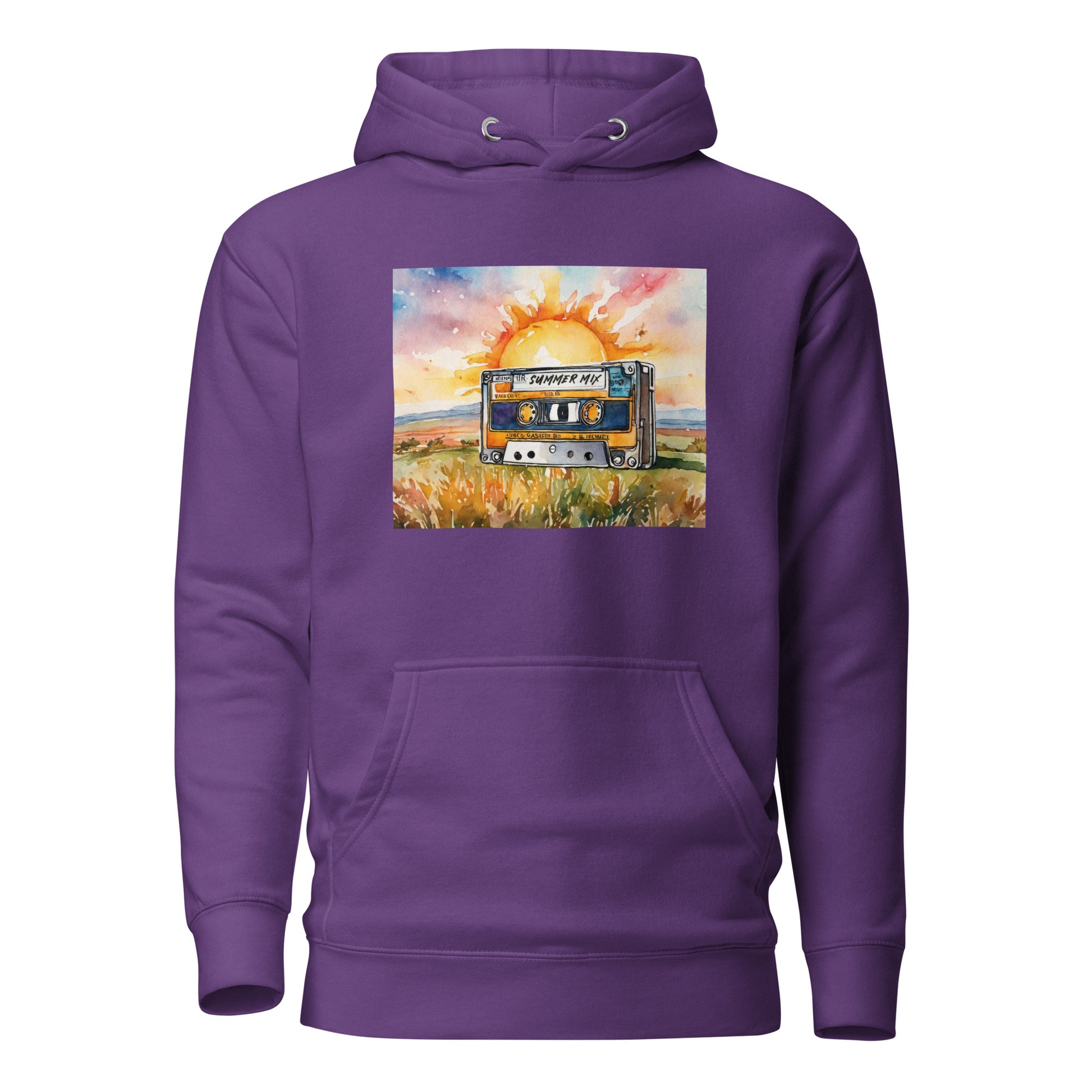 1980s Mix Tape Women's Nostalgic Hoodie Purple