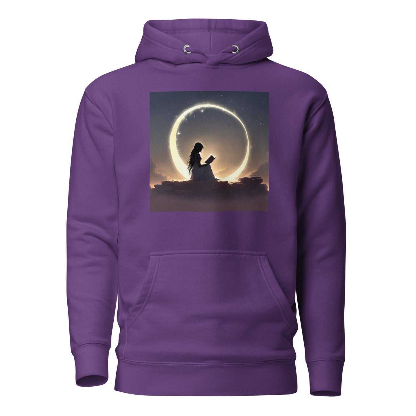 Reading at Twilight Women's Book Lover Hoodie Purple