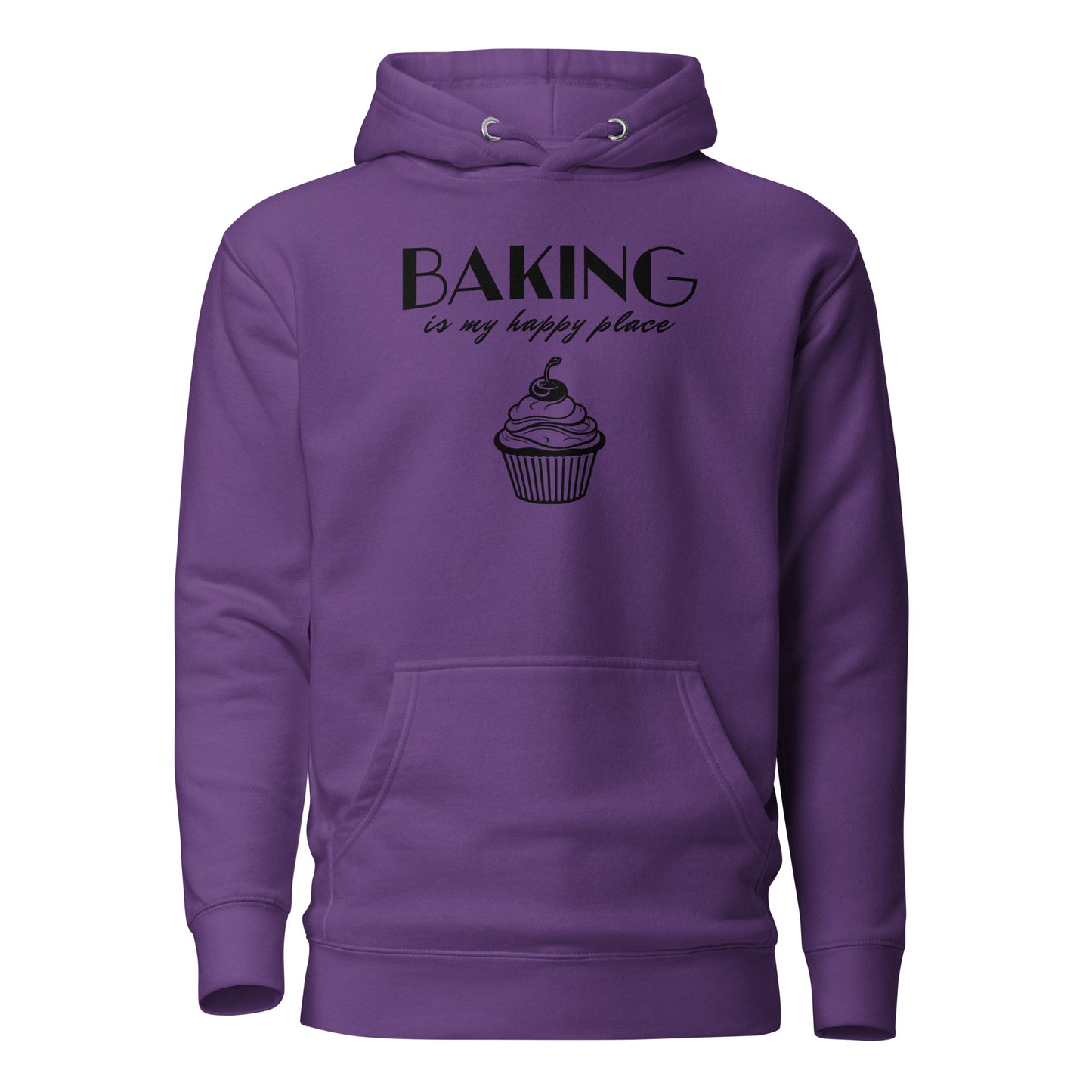 Women's Baking is my Happy Place Hoodie Purple