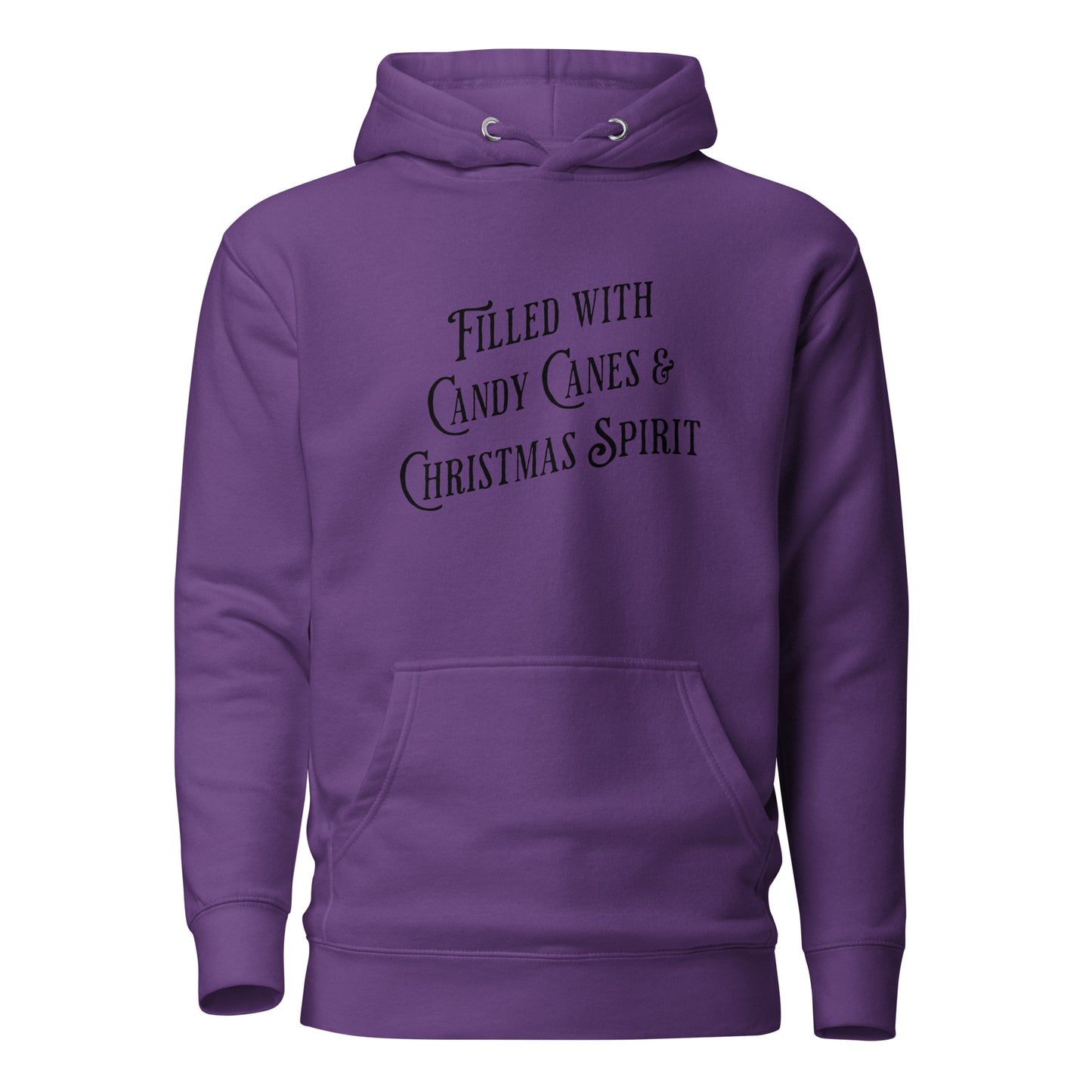 Filled with Candy Canes and Christmas Spirit Women's Holiday Hoodie Purple