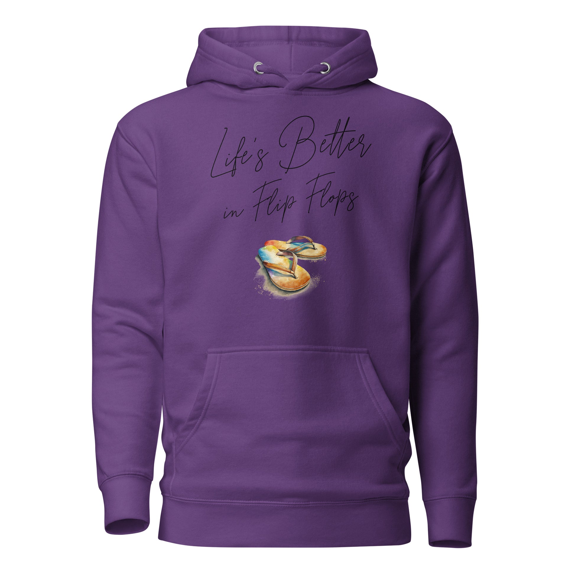 Life's Better in Flip Flops Women's Beach Hoodie Purple