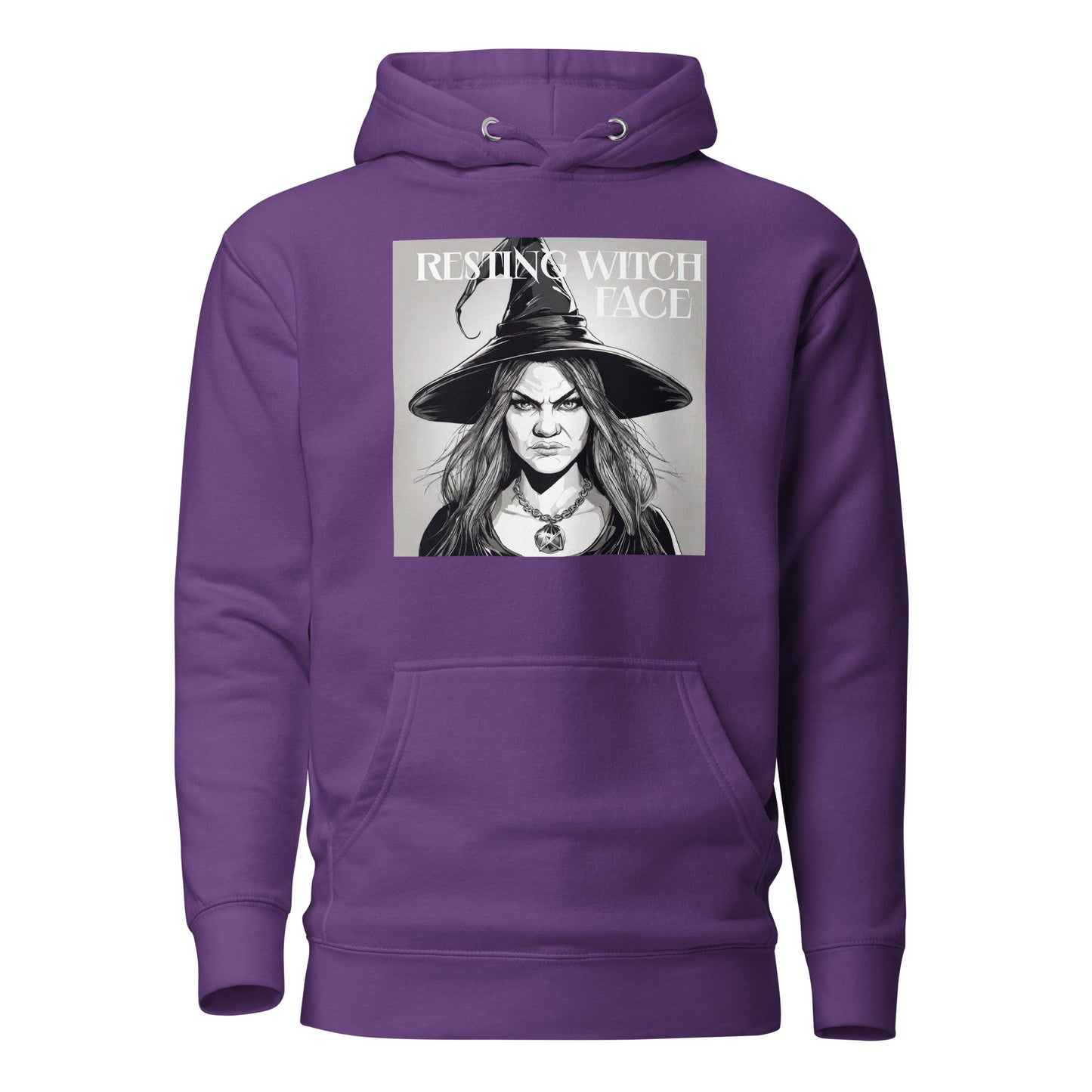 Resting Witch Face Women's Halloween Hoodie Purple