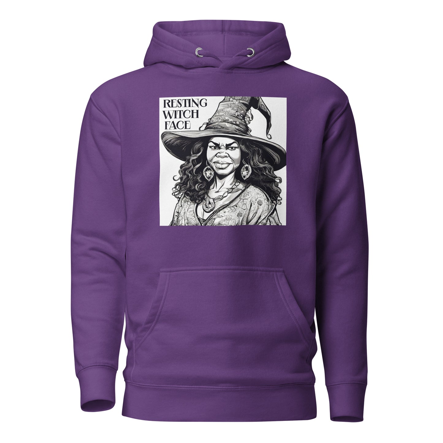 Resting Witch Face Women's Halloween Hoodie Purple