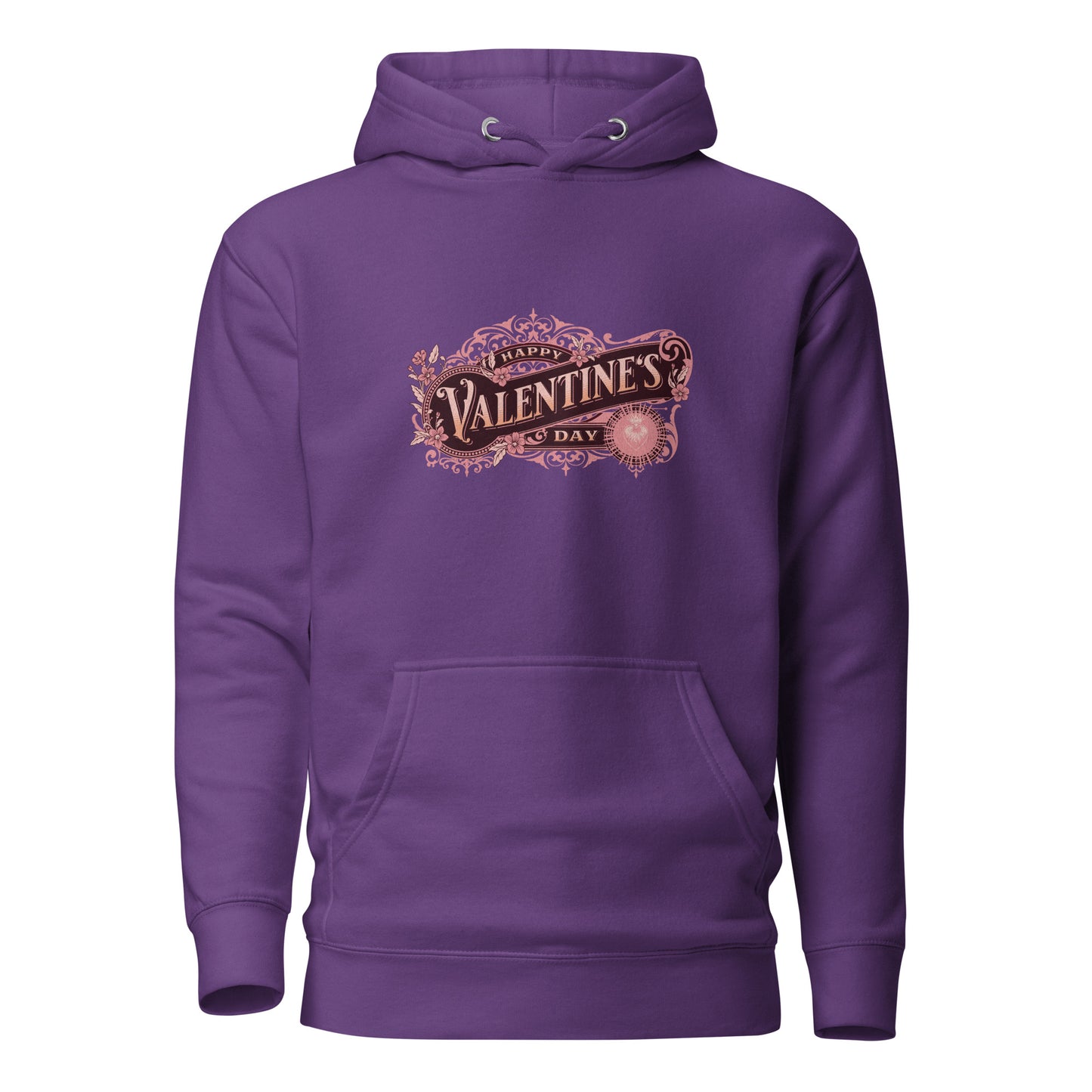 Women's Happy Valentine's Day Hoodie Purple