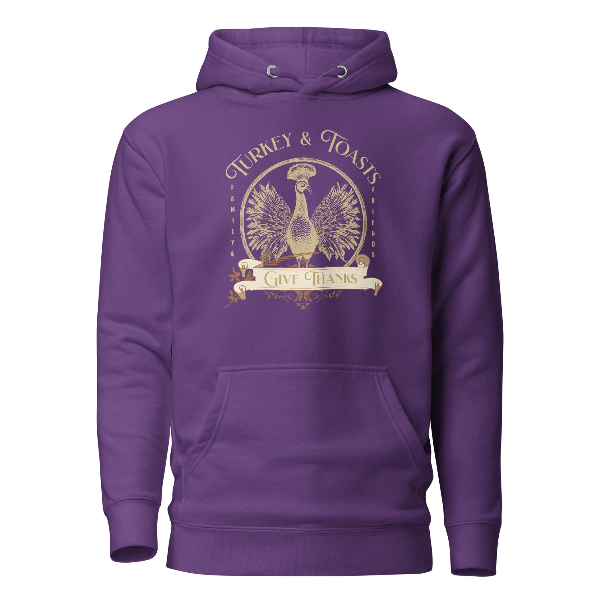 Turkey & Toasts Give Thanks Women's Hoodie Purple