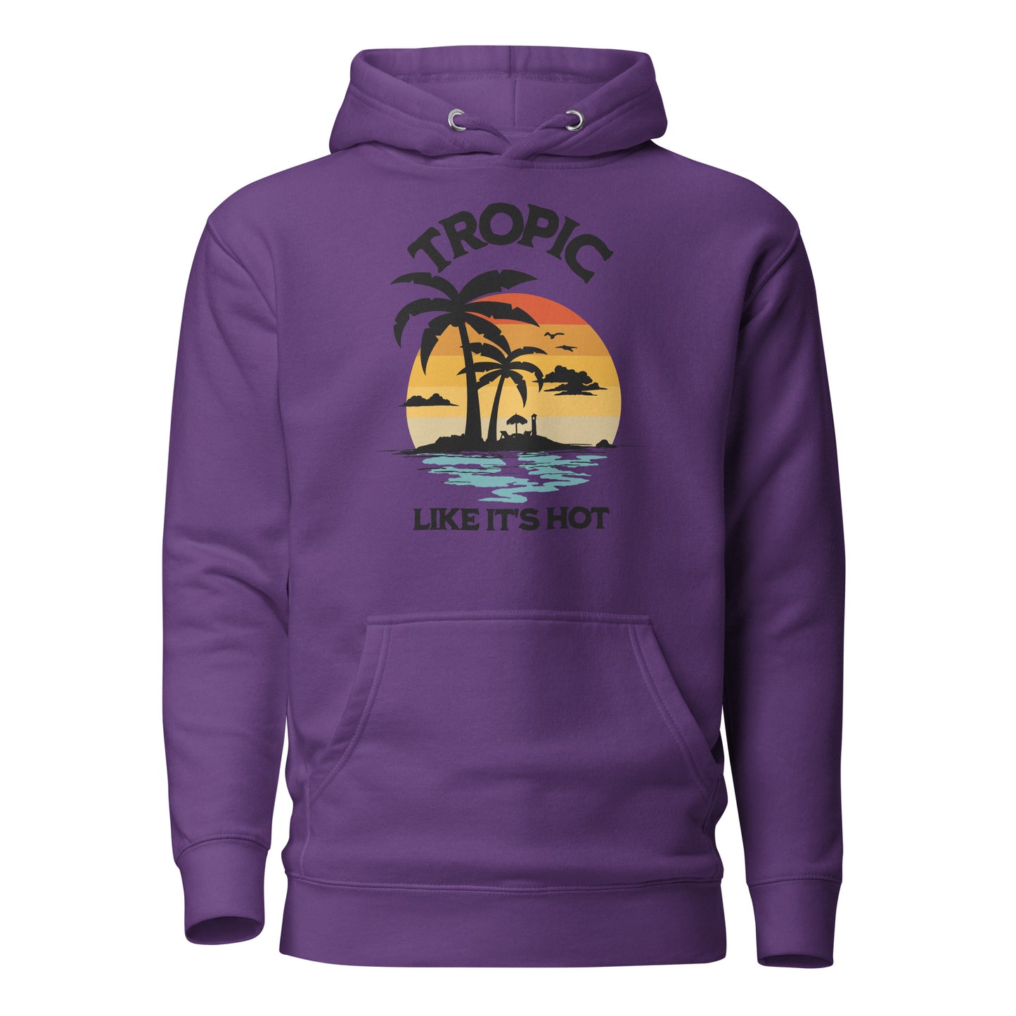 Tropic Like It's Hot Women's Summer Hoodie Purple