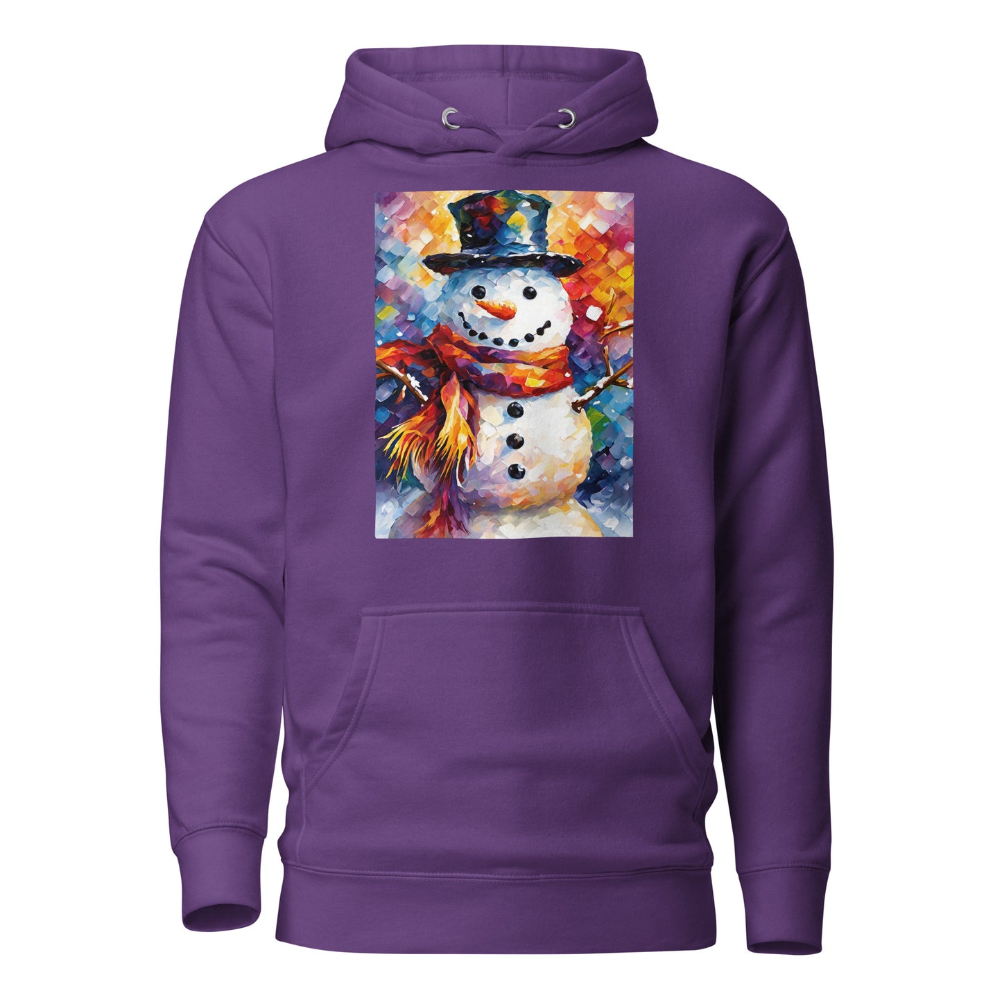 Happy Snowman Women's Christmas Hoodie Purple