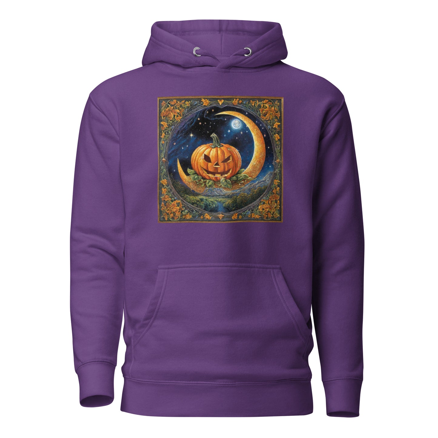 Jack O' Lantern Pumpkin Women's Halloween Hoodie Purple